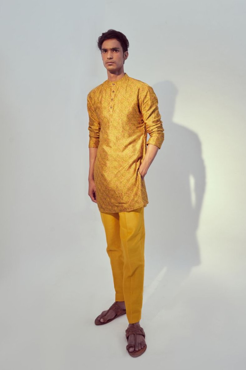 Yellow Kurta Set For Men