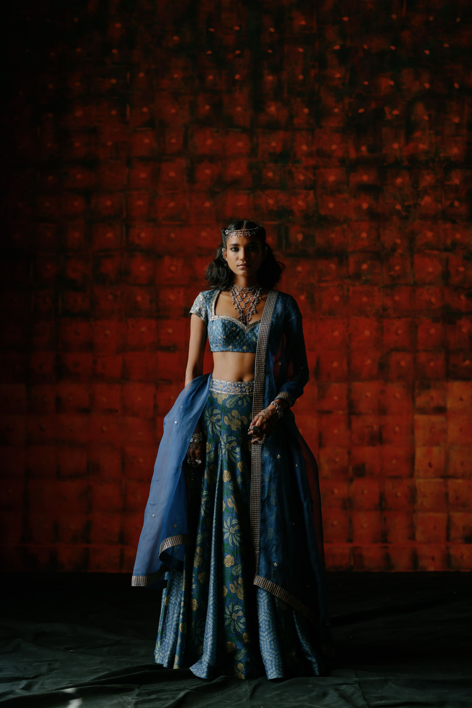 Indigo lehenga set