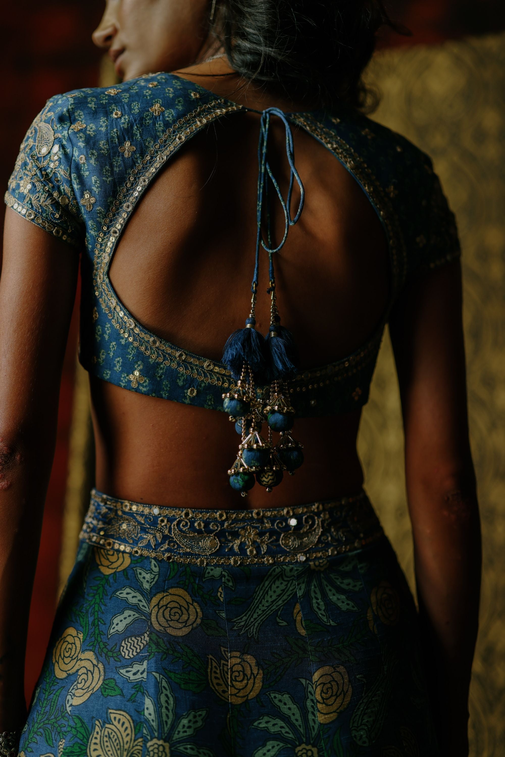Indigo lehenga set