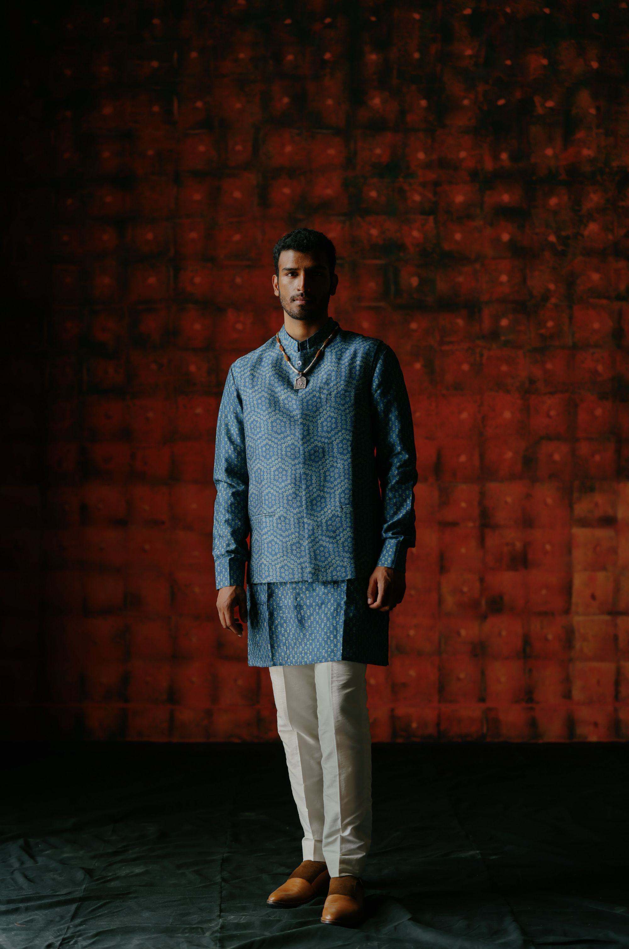 Indigo kurta bandi set