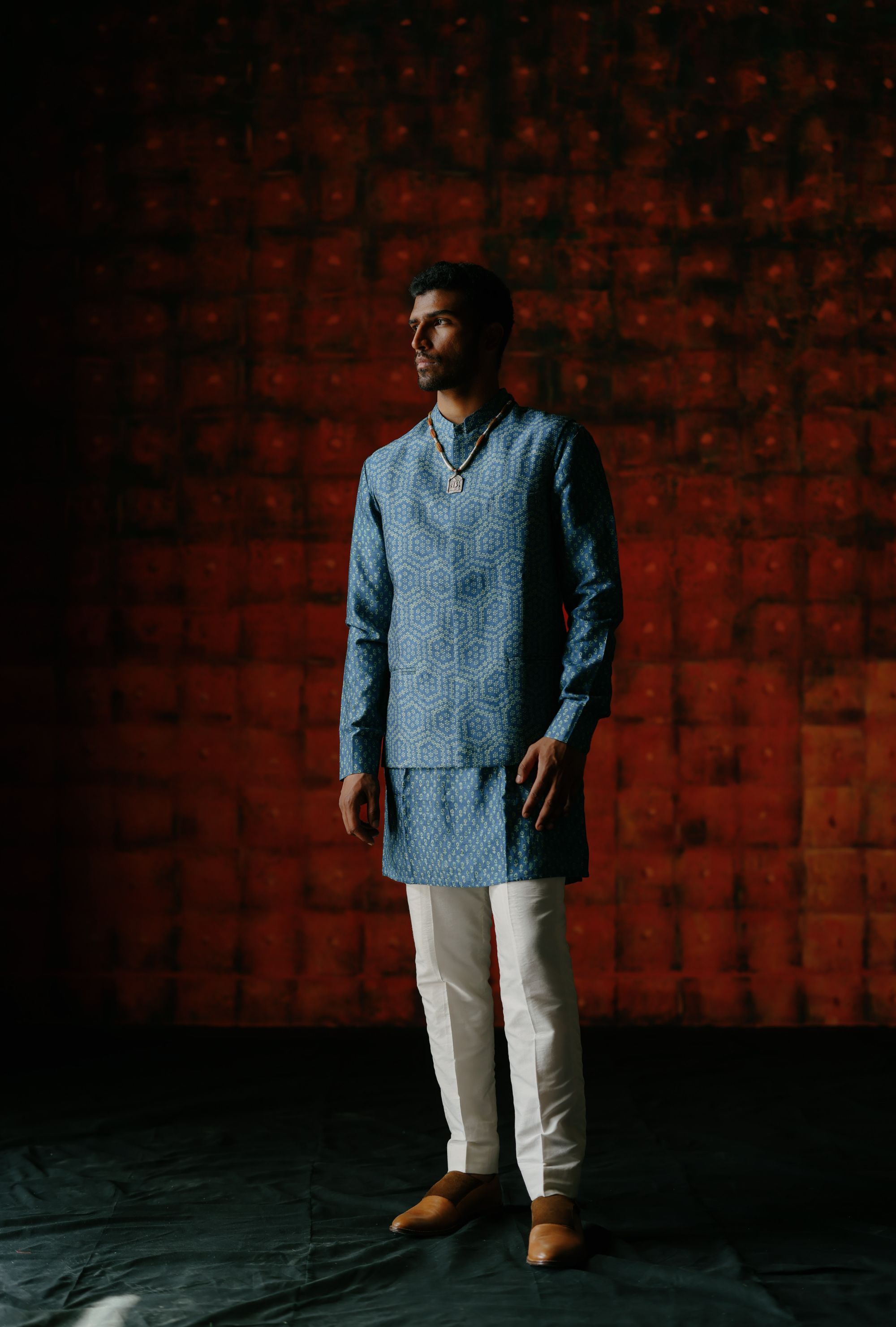Indigo kurta bandi set