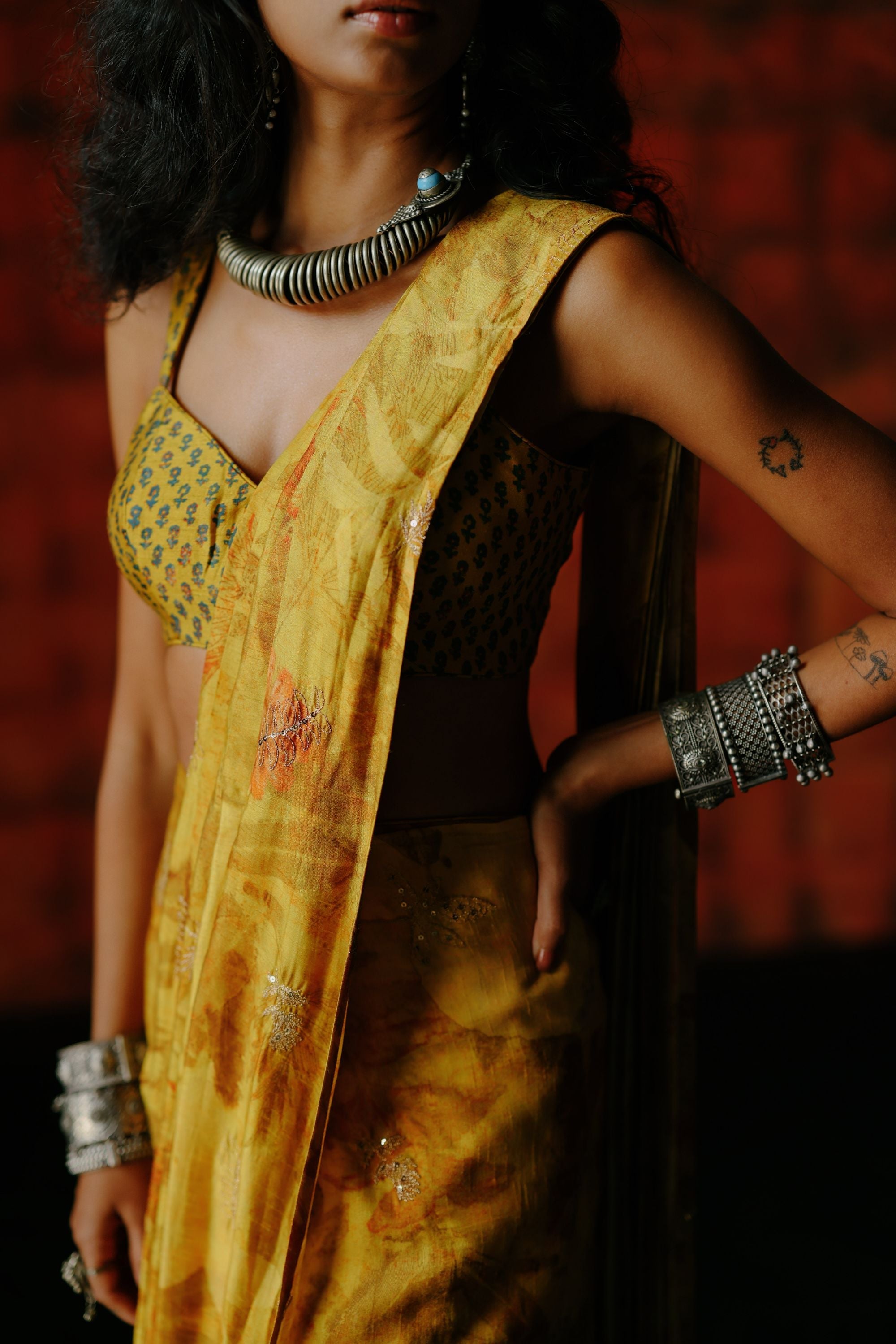 Amber pre draped saree