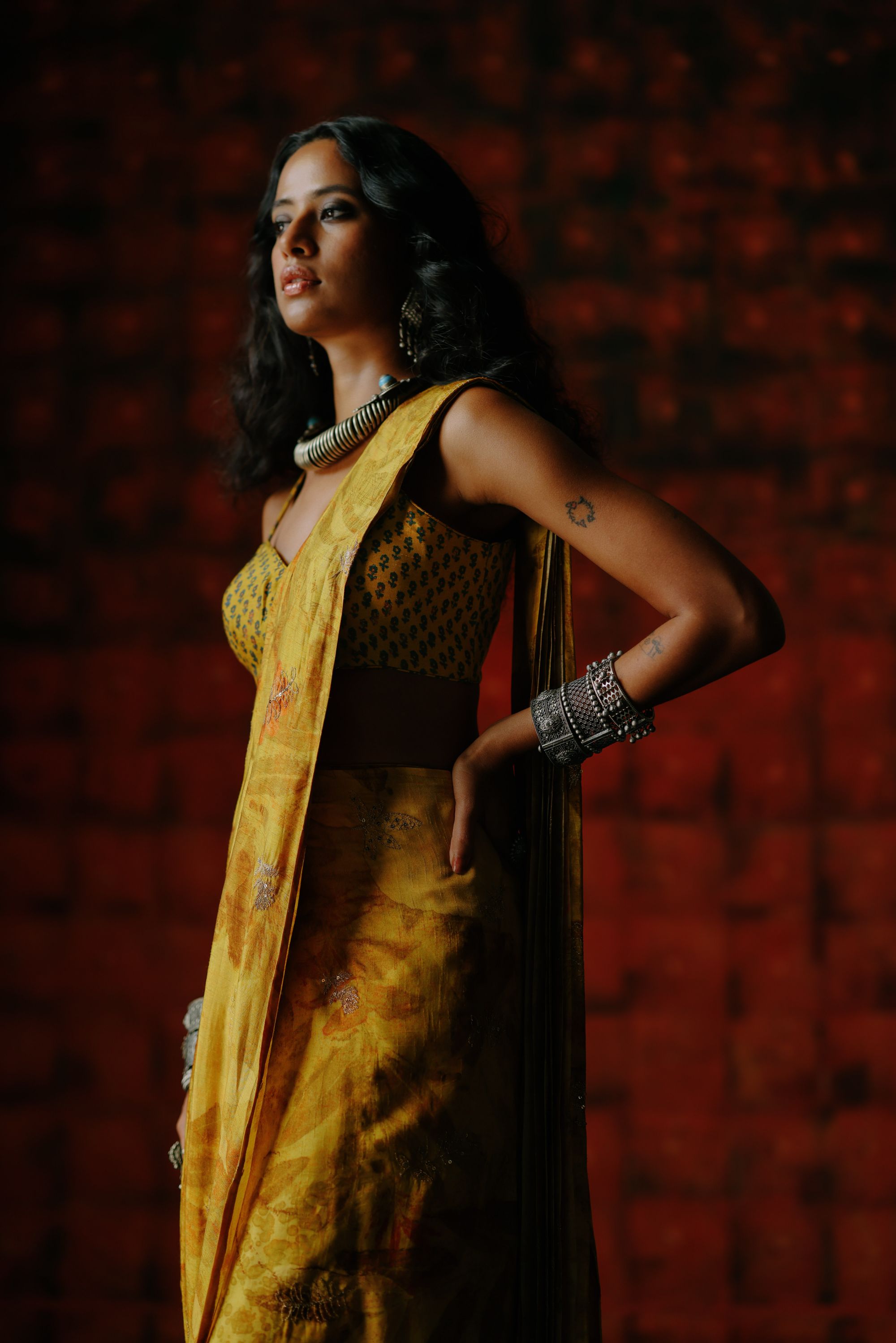 Amber pre draped saree