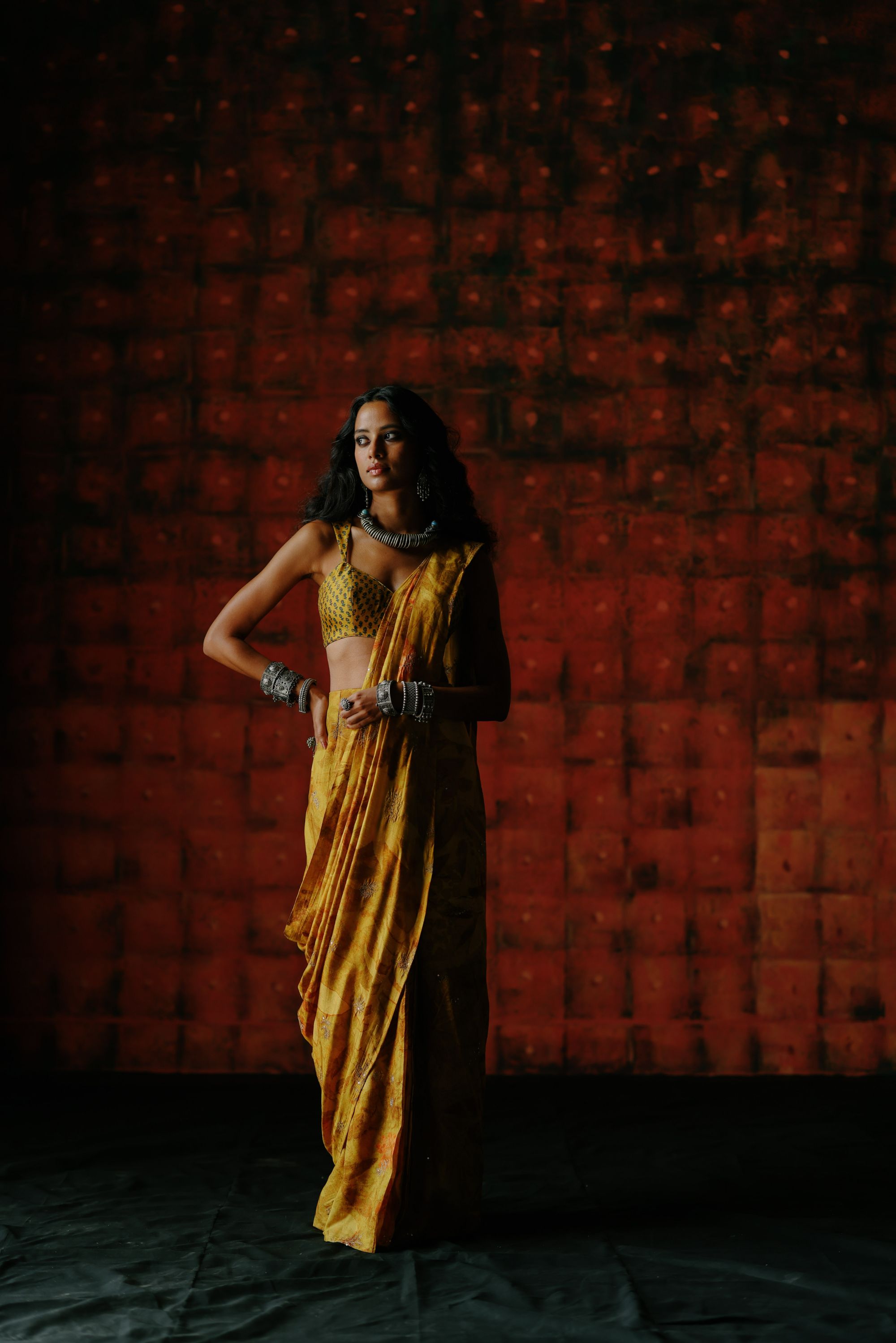 Amber pre draped saree