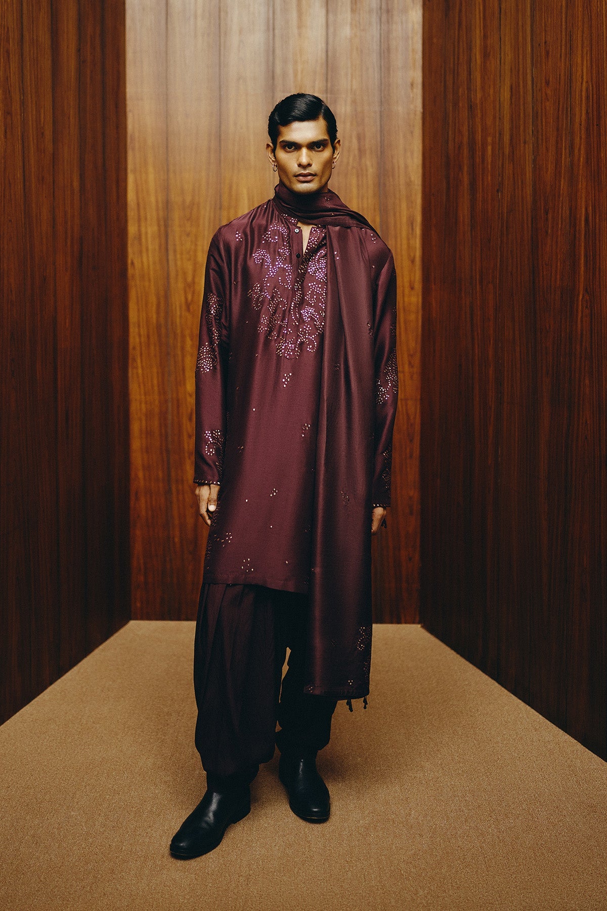 Emberline Brown Kurta, Dupatta and Salwar Set