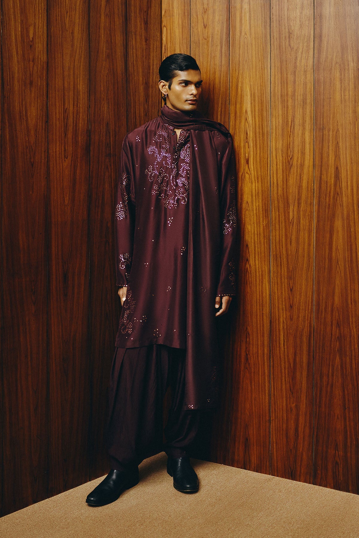 Emberline Brown Kurta, Dupatta and Salwar Set
