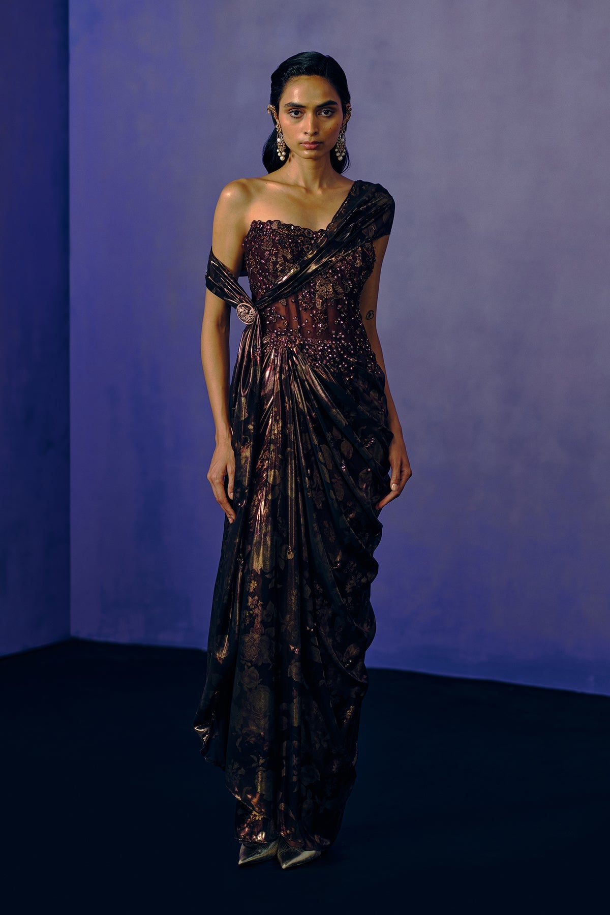 bronze evening dress Smoked Gown sweetheart neck 16 Occasion Floral Cotton Rayon Lounge Matrix Item Size:S