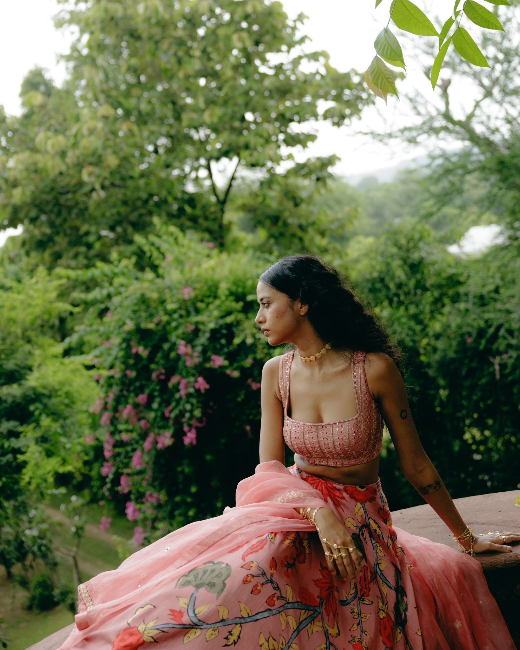 Dusty rose ombre lehenga