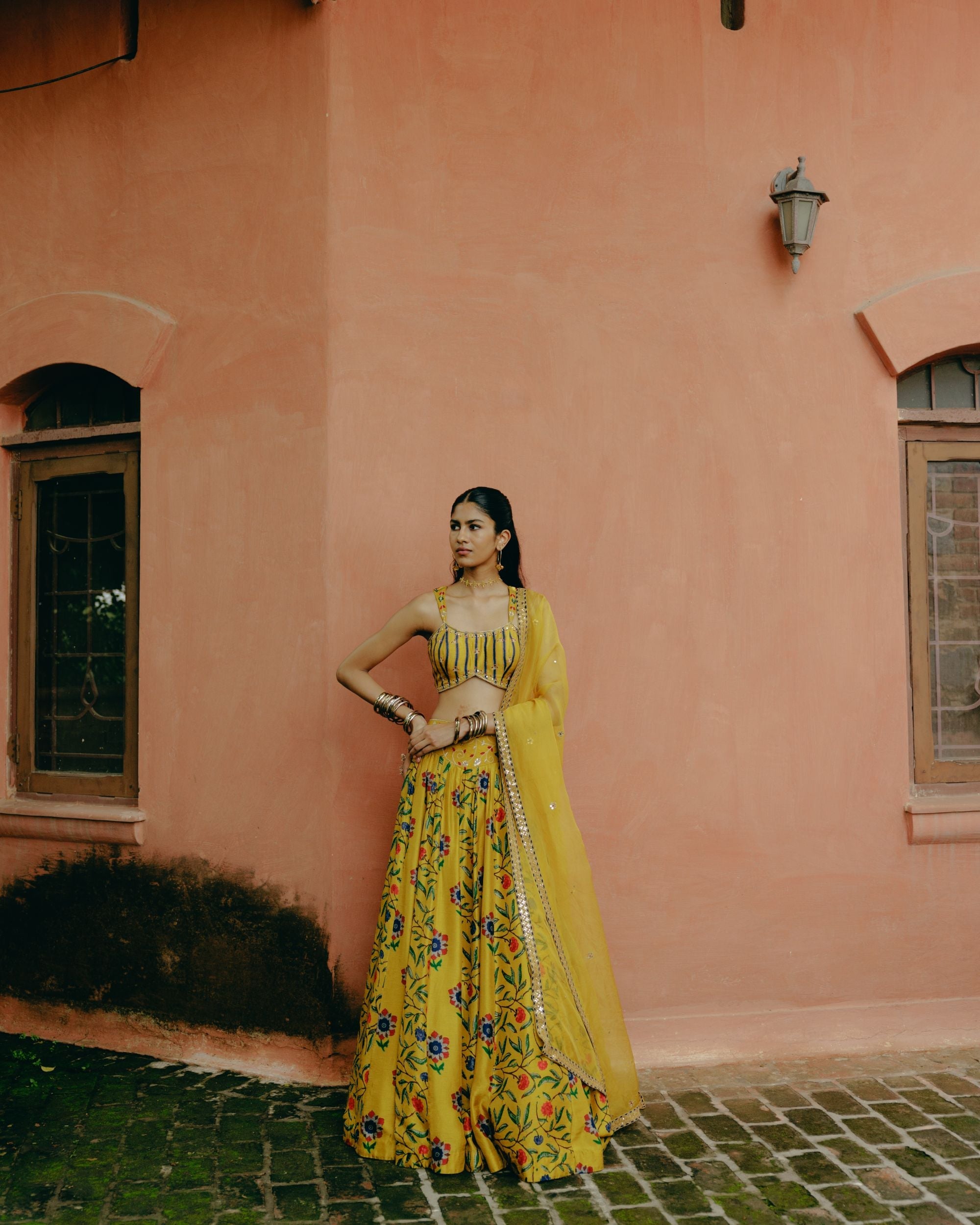 Sunflower yellow lehenga