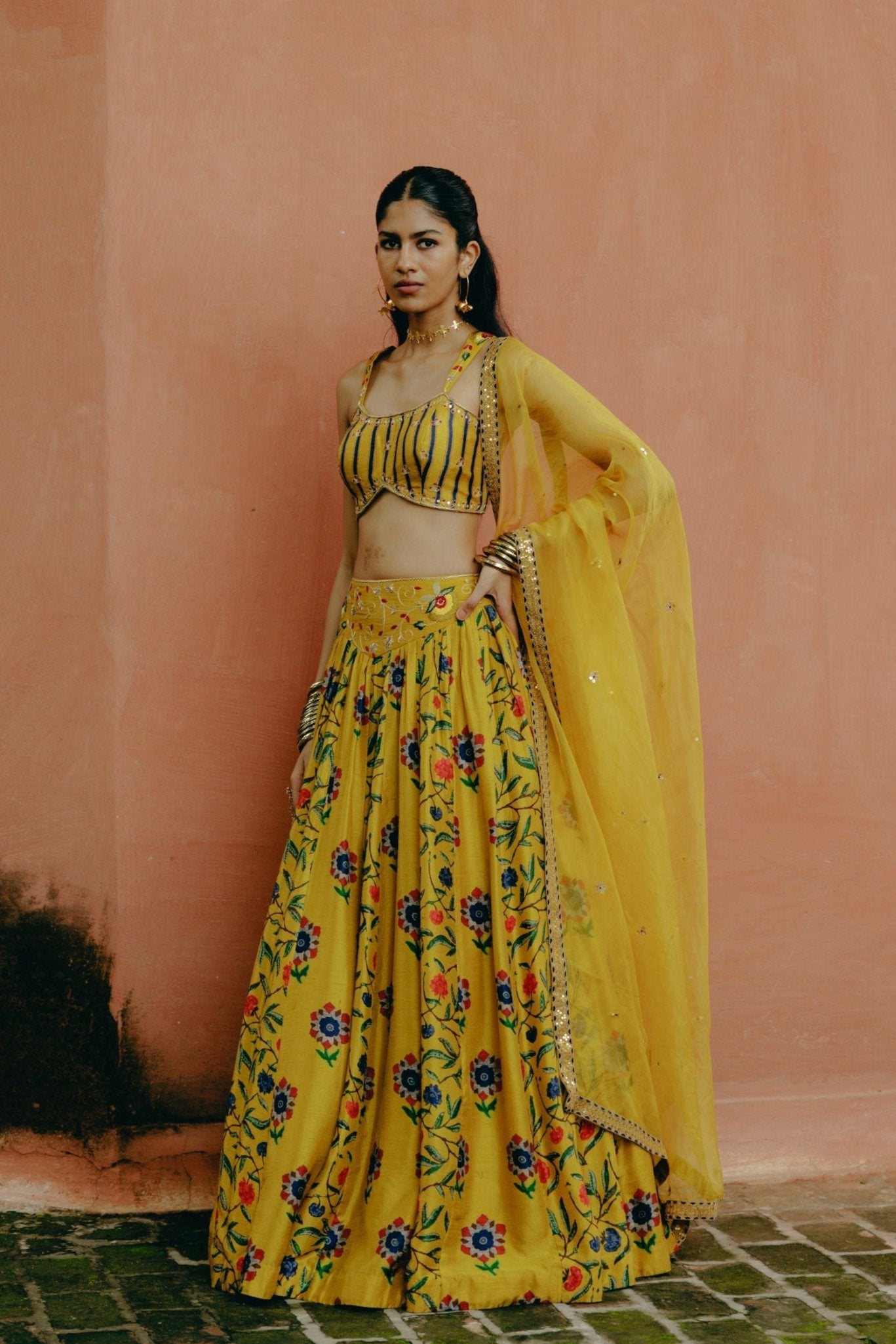Sunflower yellow lehenga