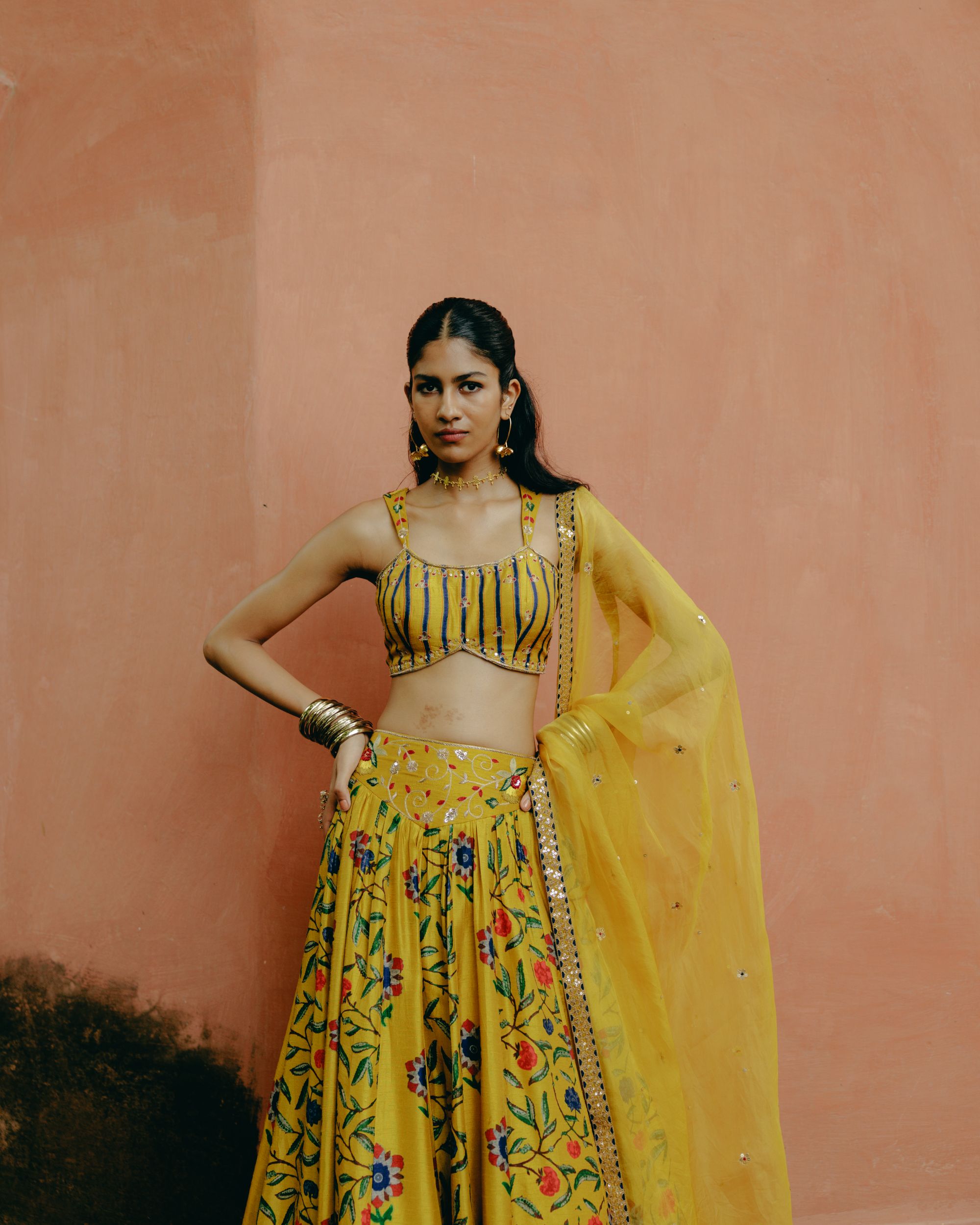 Sunflower yellow lehenga