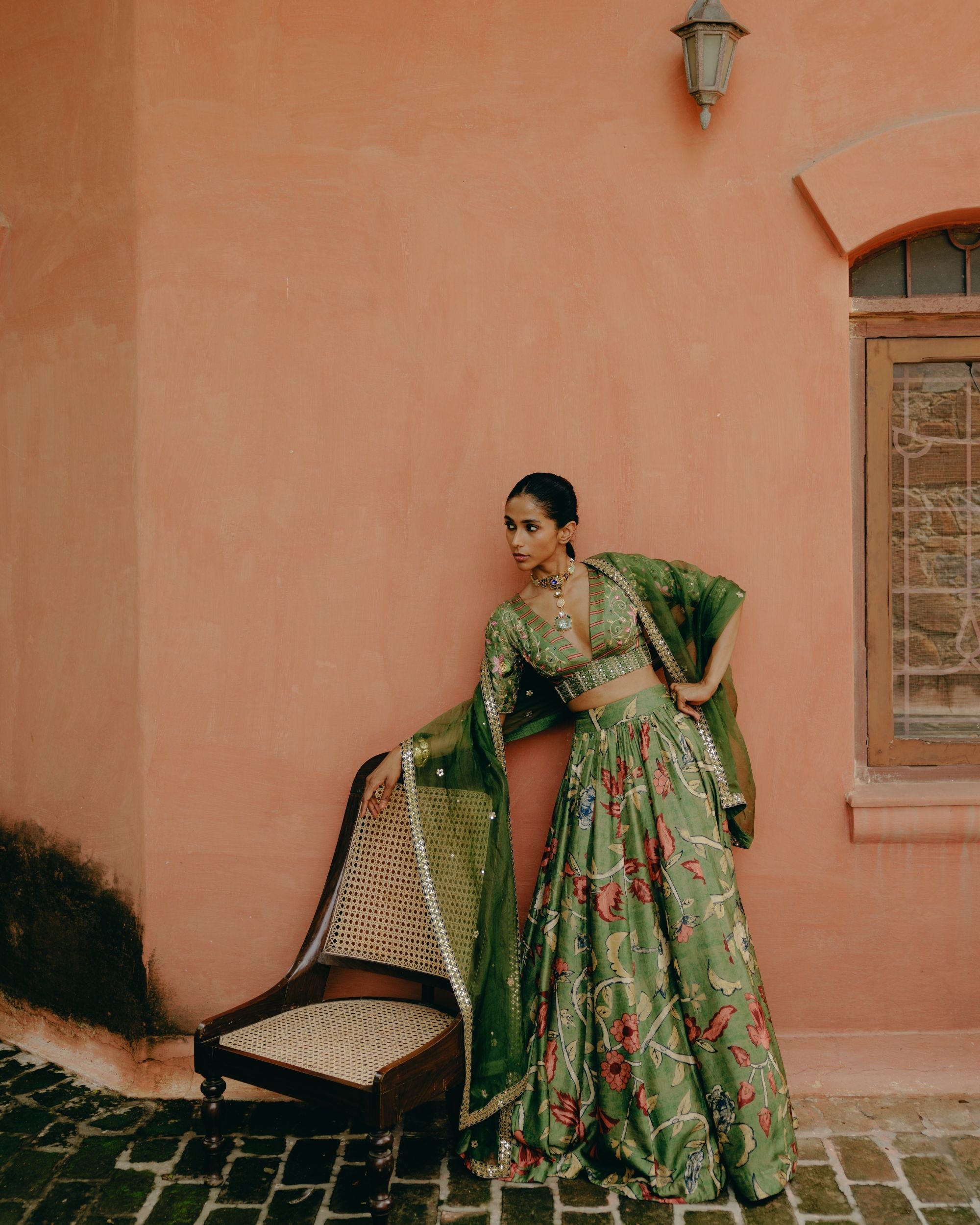 Jade green lehenga