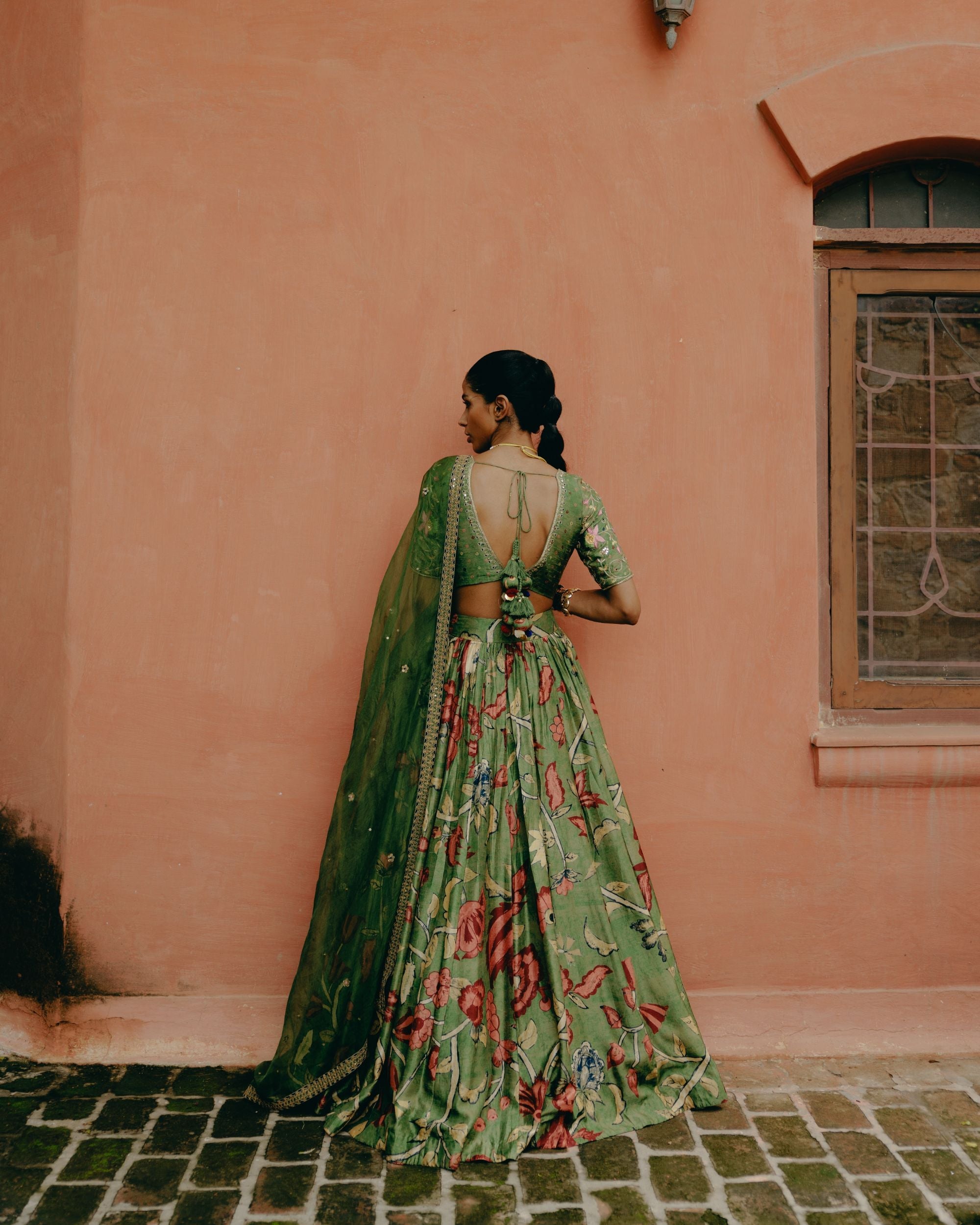 Jade green lehenga