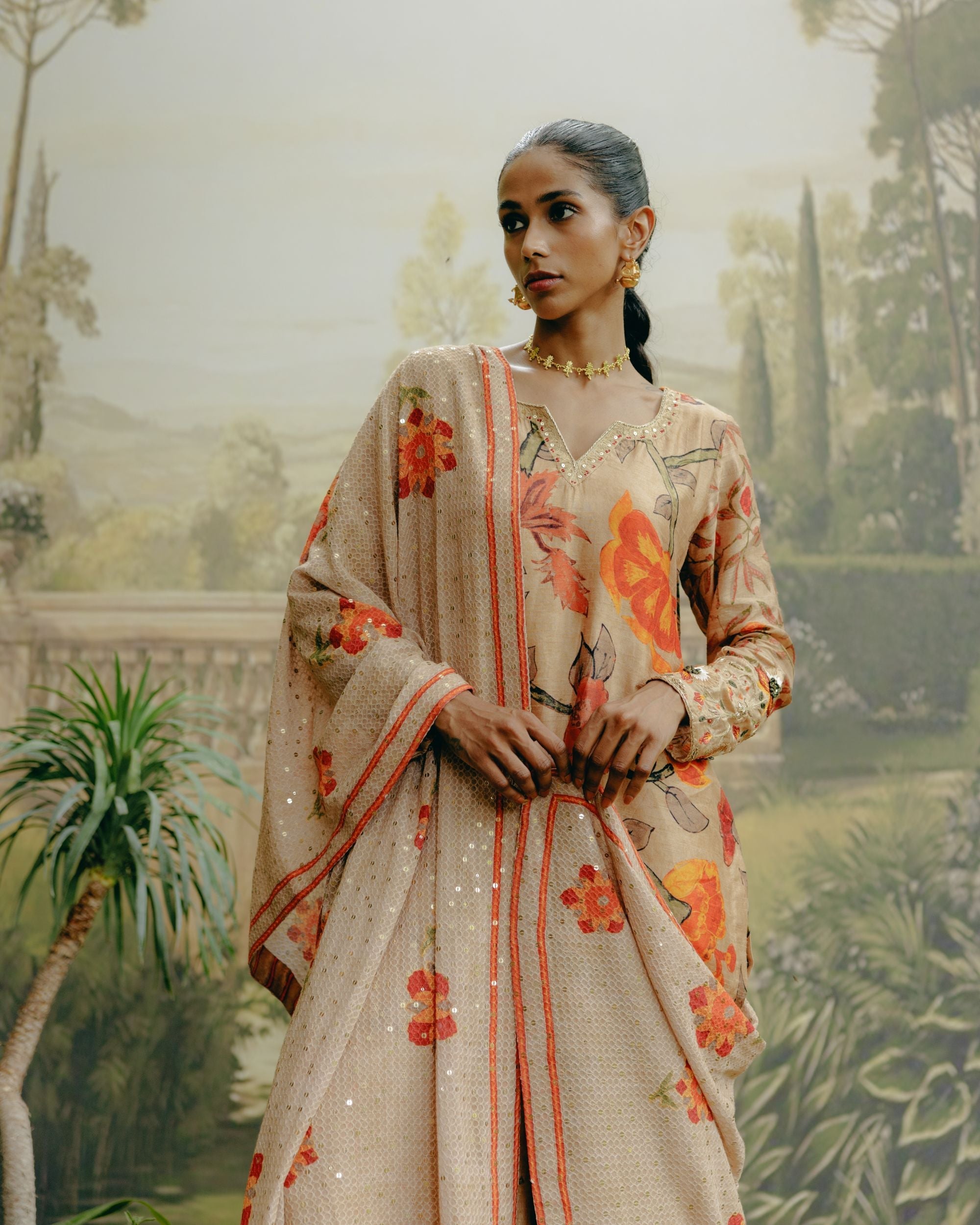 Biscuit brown kurta set