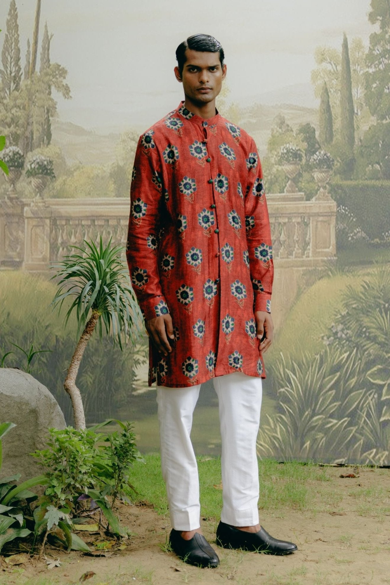 Ruby red kurta set