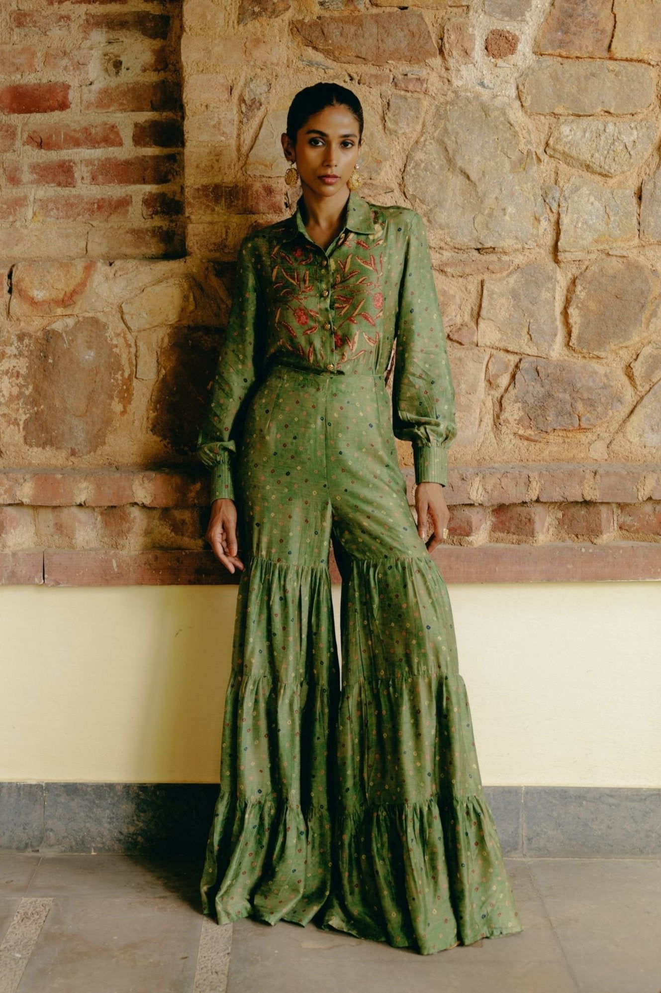 Jade Green sharara + shirt 0 / Short Jade Green sharara + shirt 0 / Short