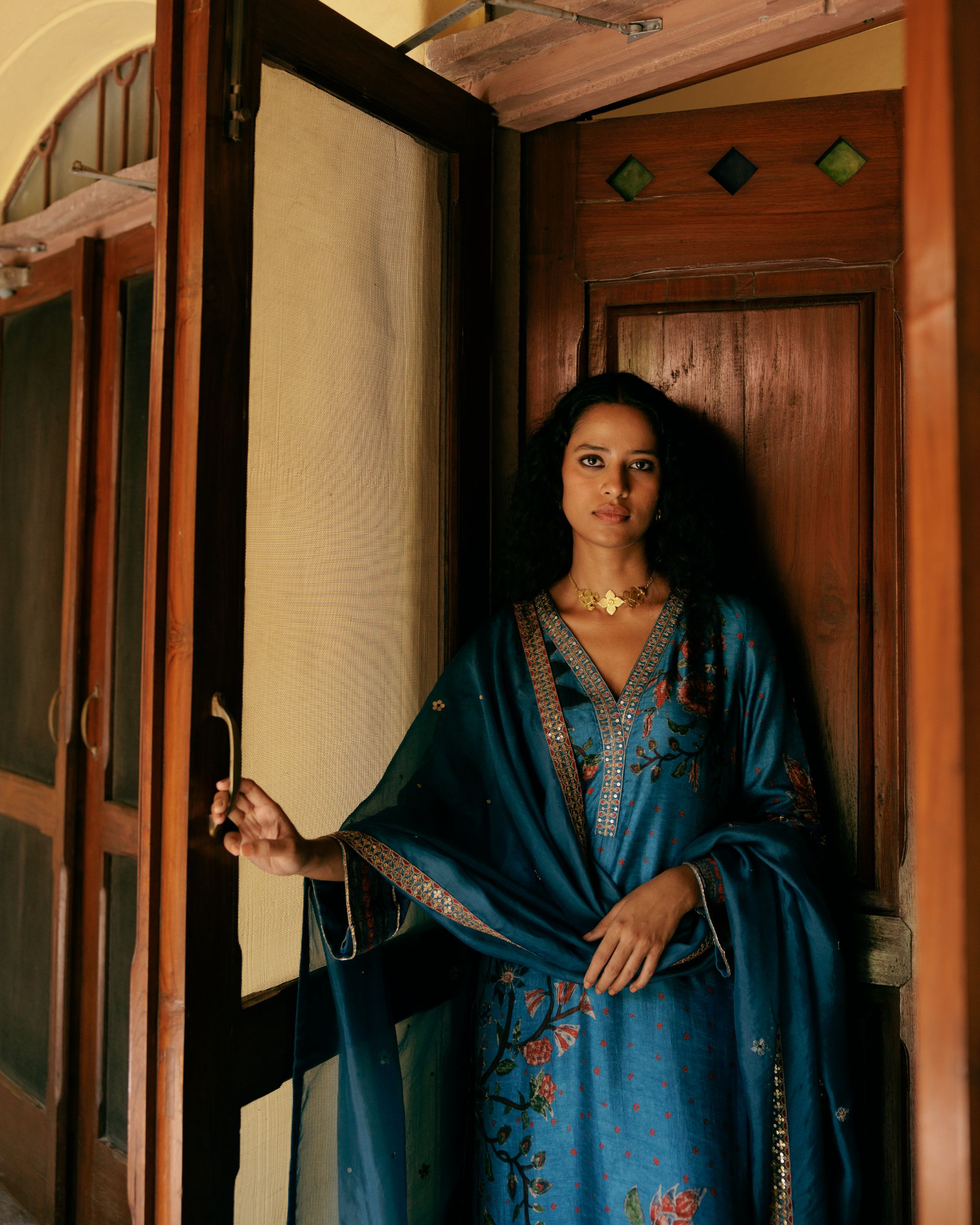 Azure blue kurta set