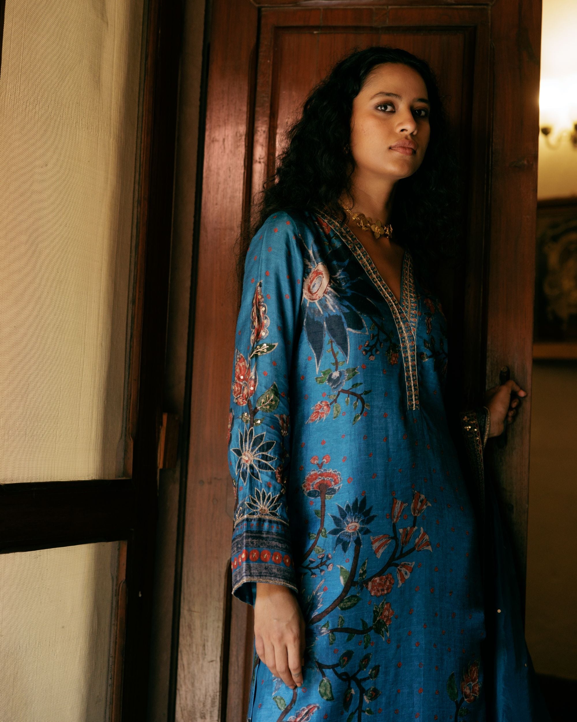 Azure blue kurta set