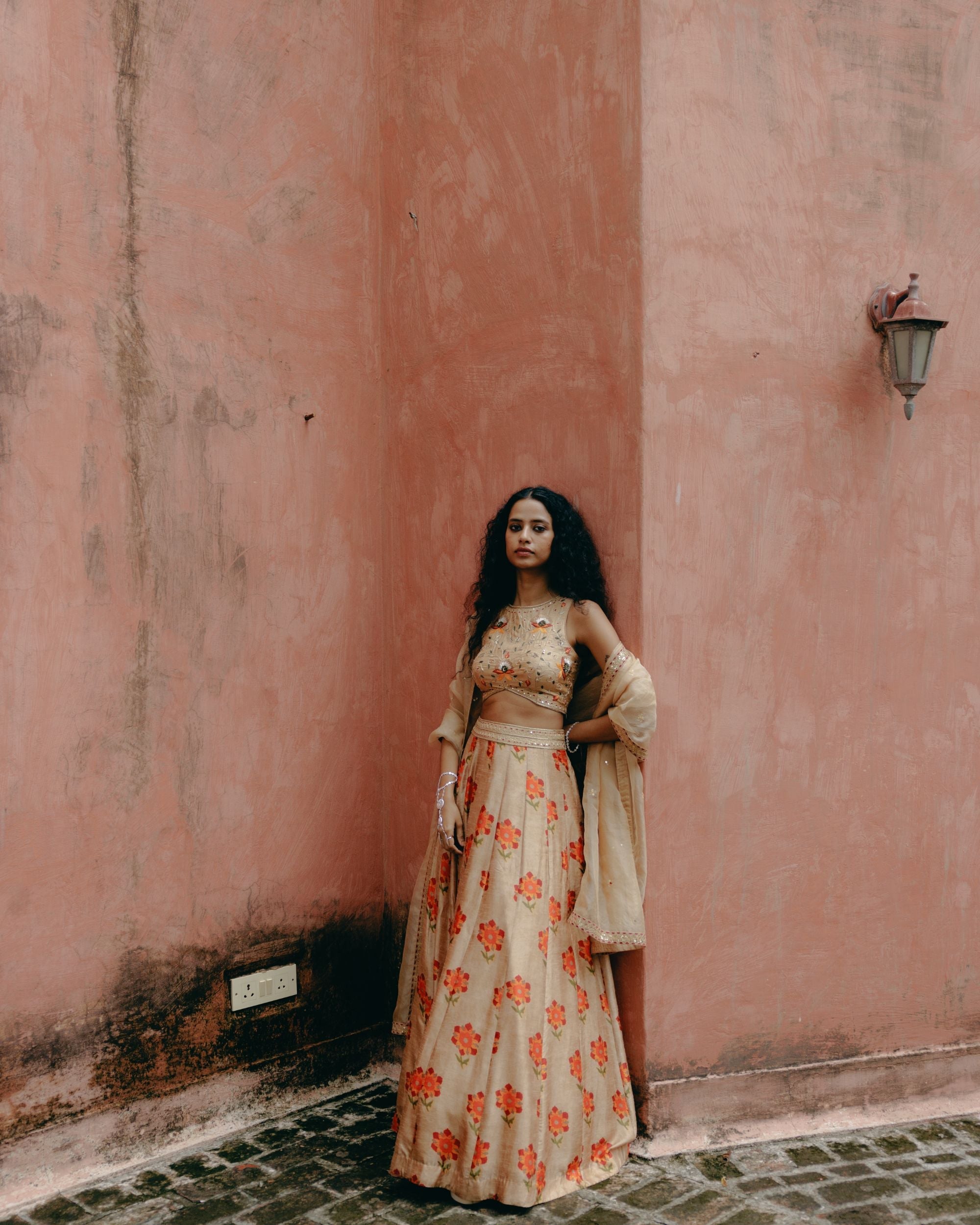 Biscuit brown lehenga