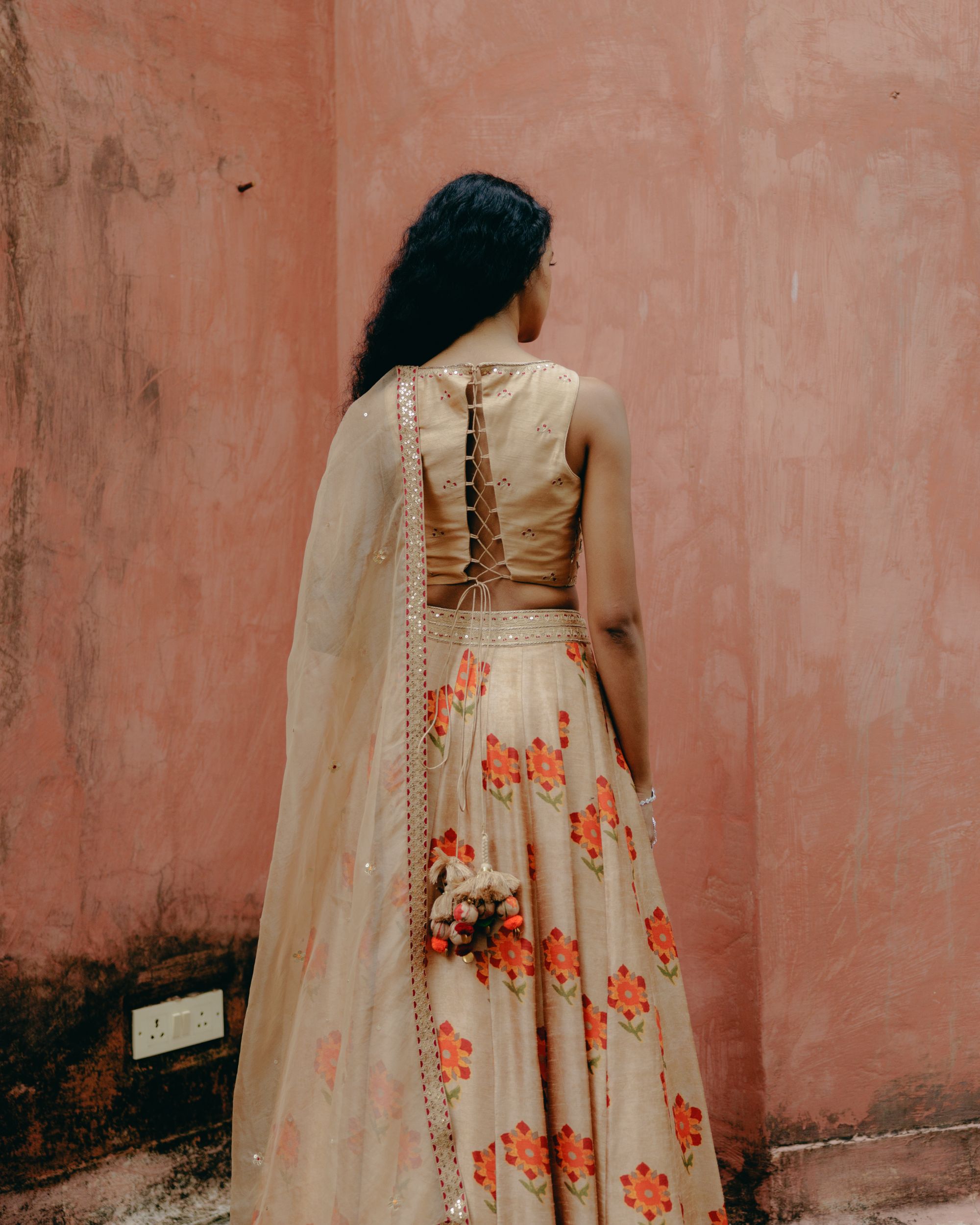 Biscuit brown lehenga