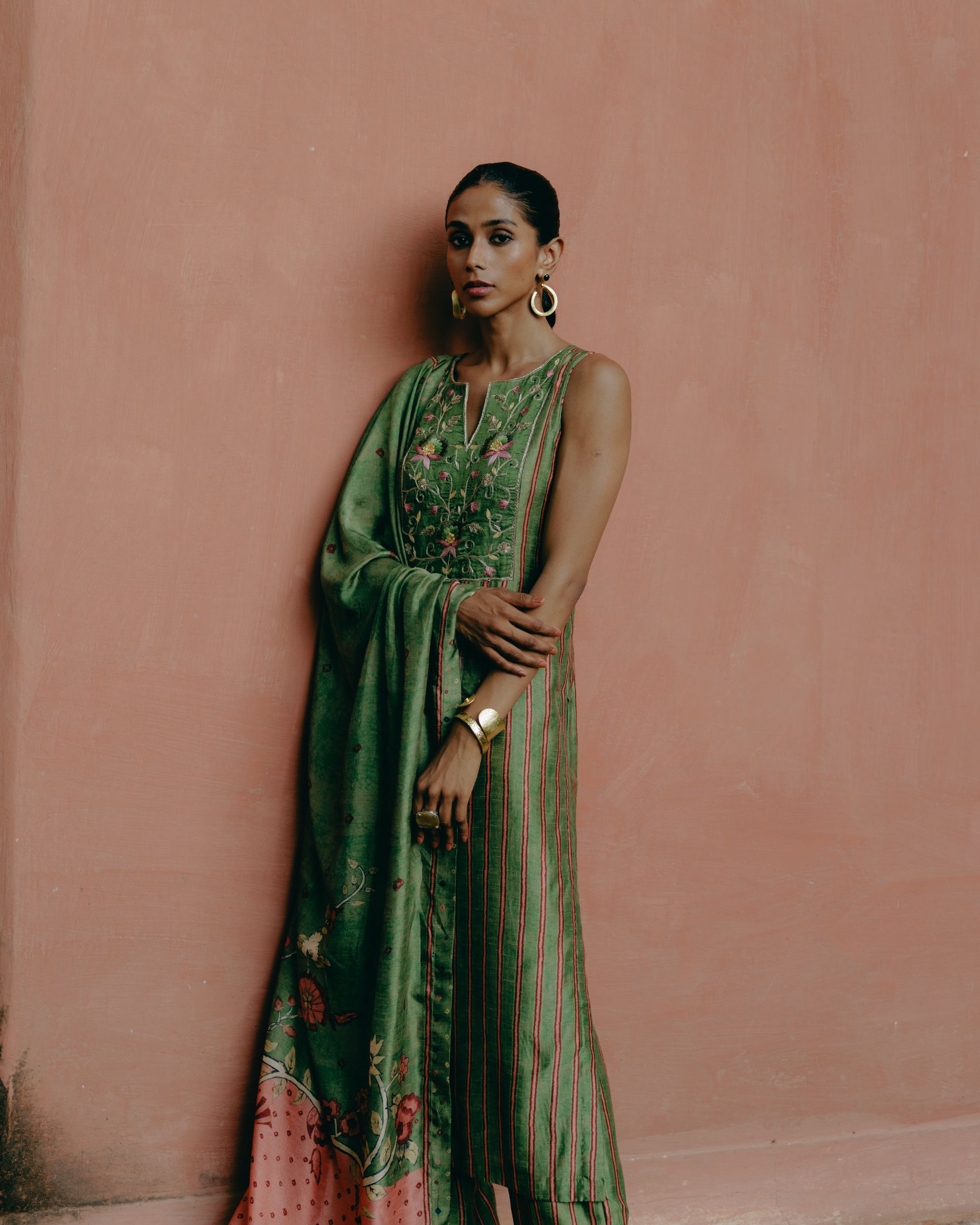 Jade green kurta set