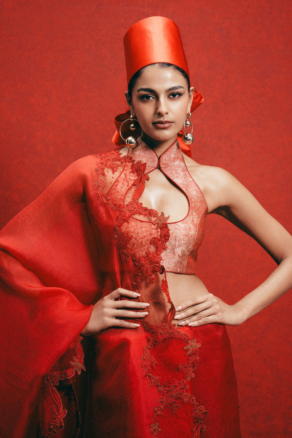 Handwoven Red Kora Banarasi Saree