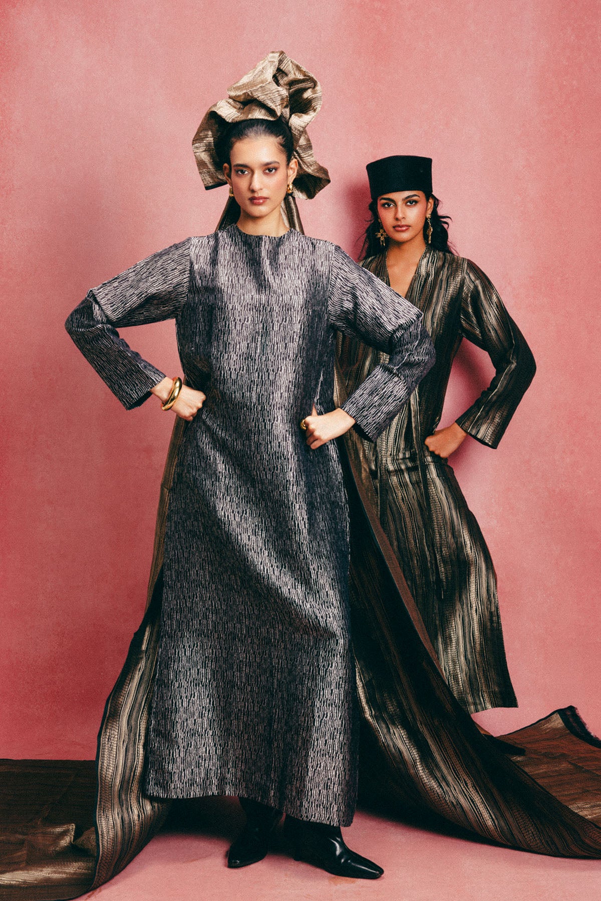 Handwoven Black Banarasi Kaftan