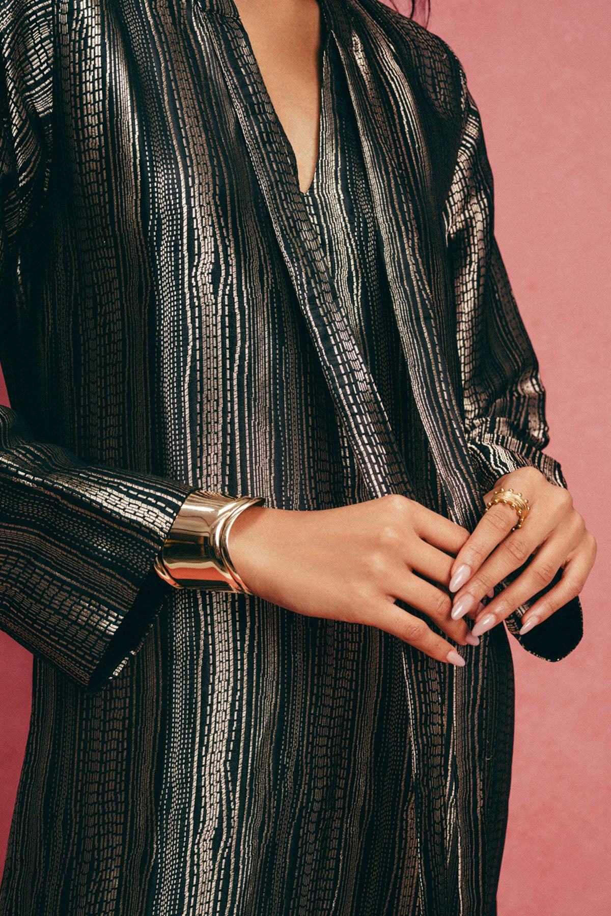 Handwoven Black Banarasi Kaftan