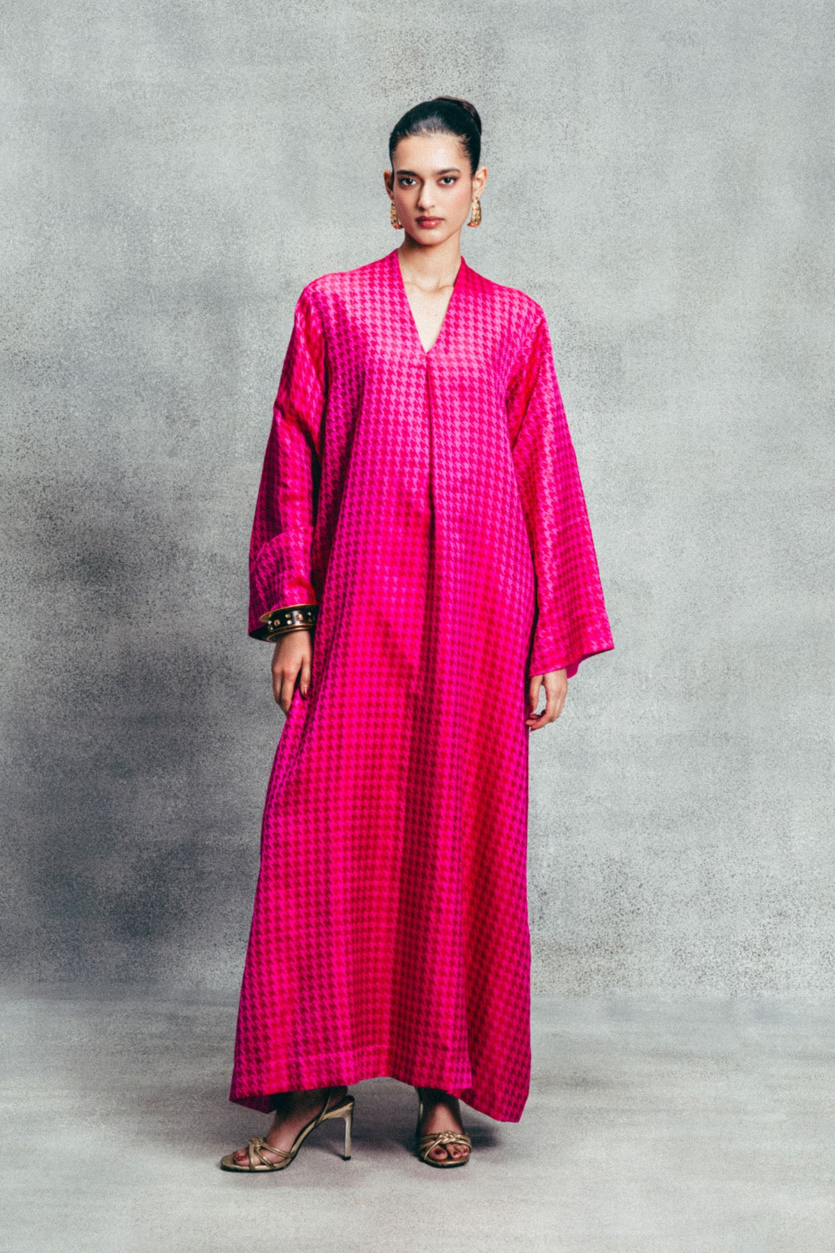 Handwoven Fuchsia Pink Gerum Kaftan