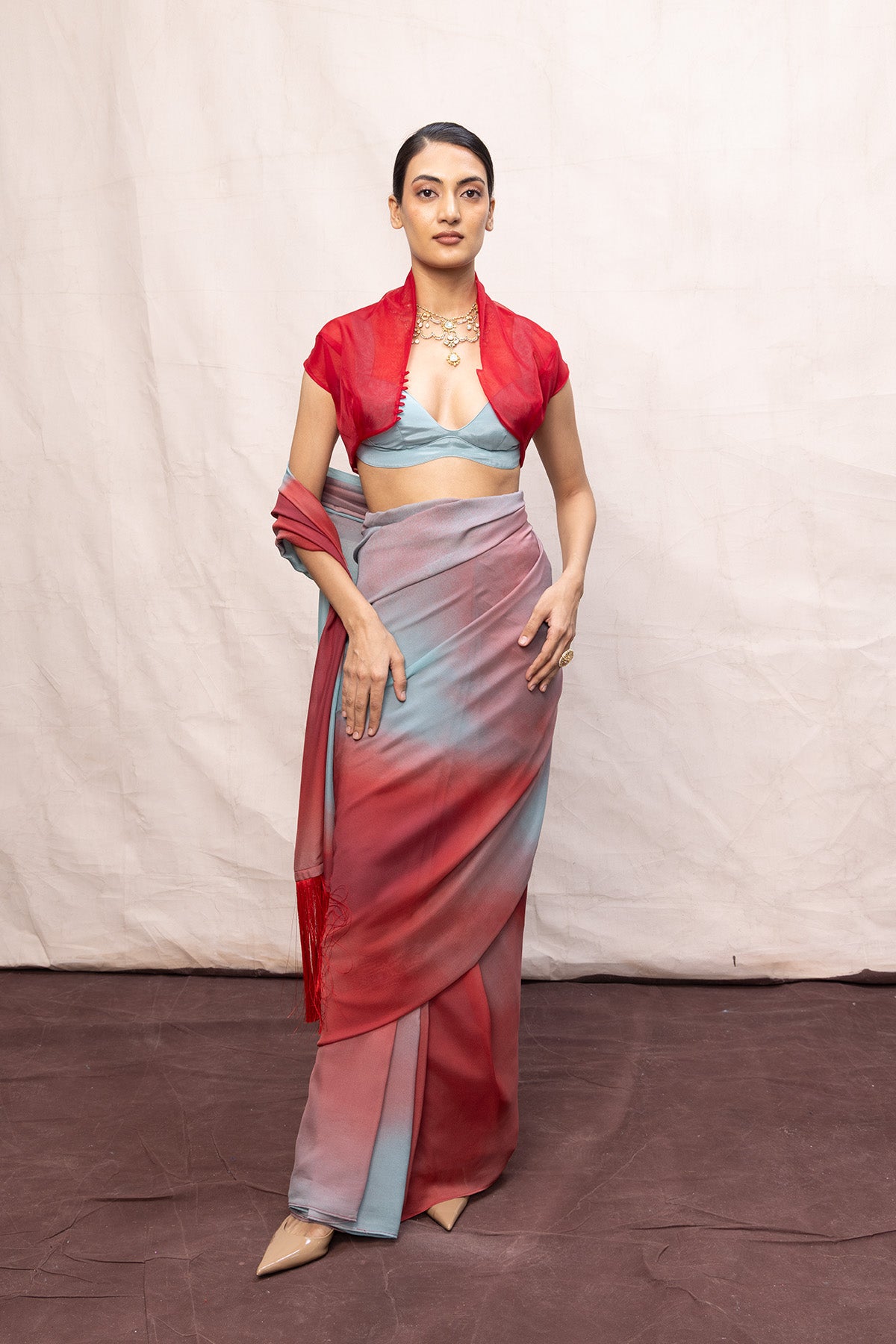 Multicolour Chiffon Digital Print Saree
