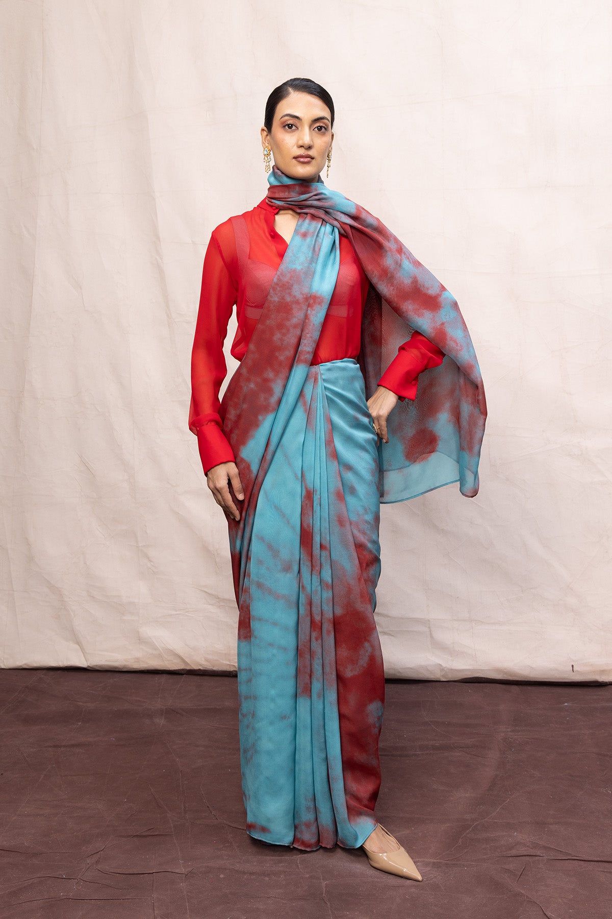 Multicolour Chiffon Digital Print Saree