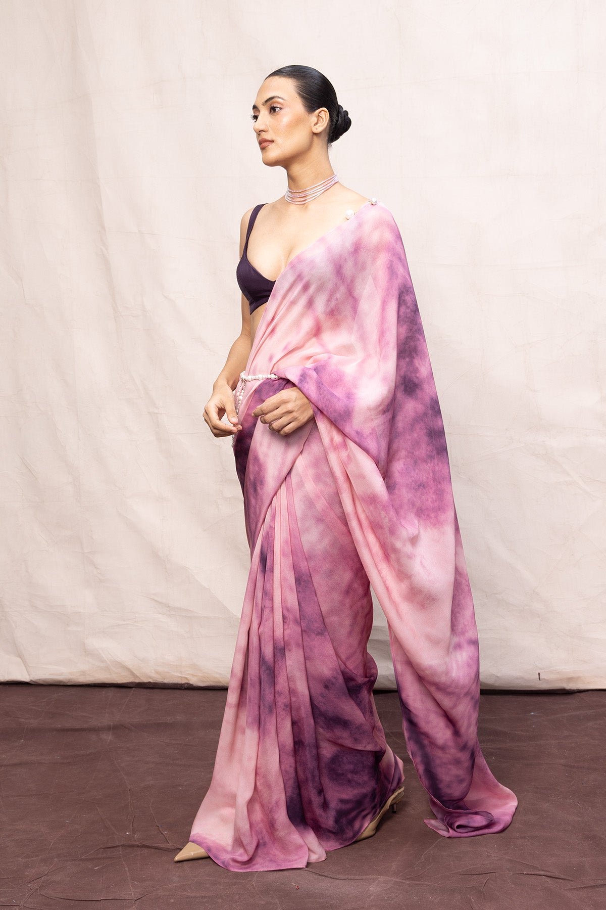 Multicolour Chiffon Digital Print Saree