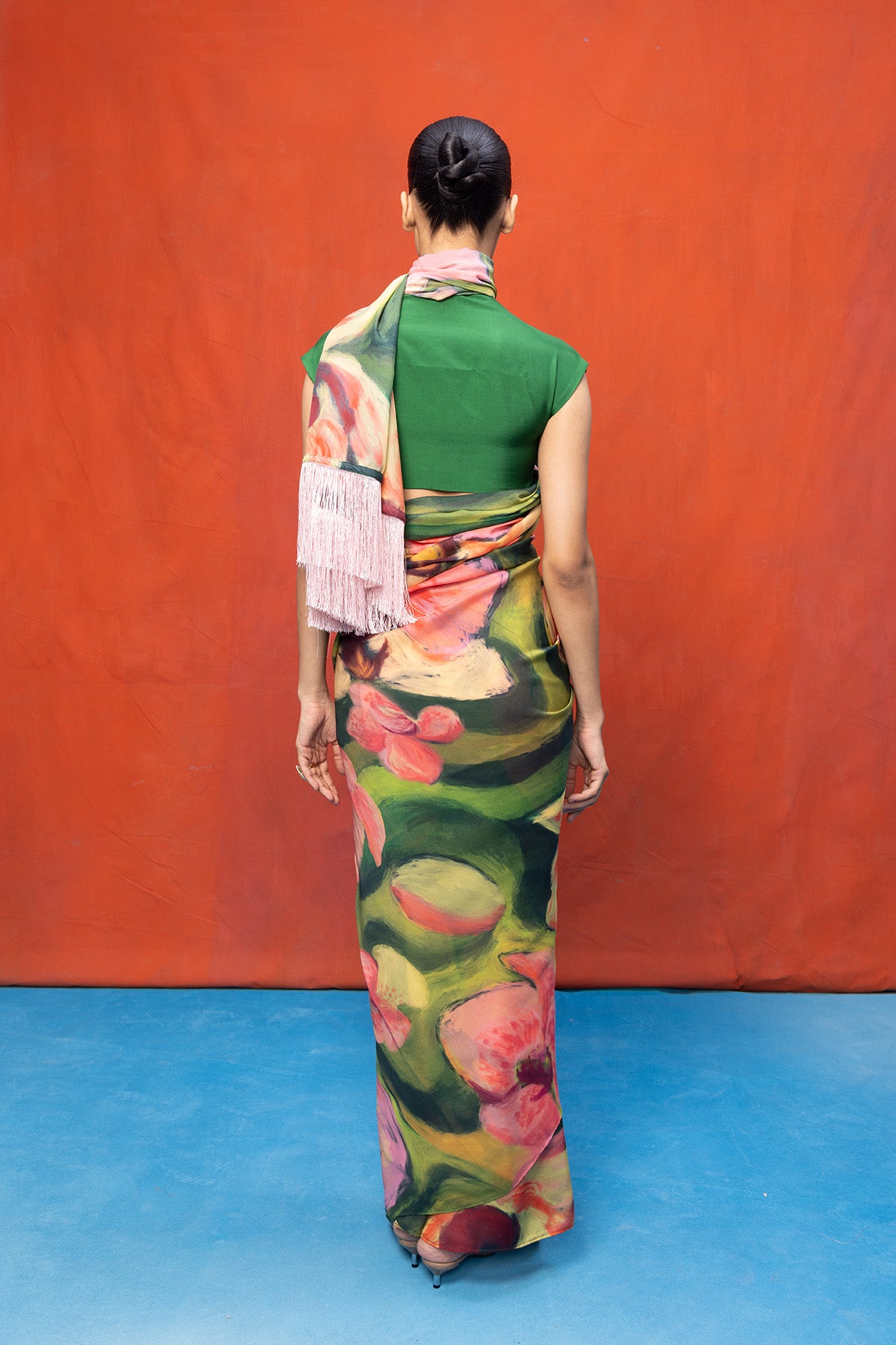 Multicolour Chiffon Digital Print Saree