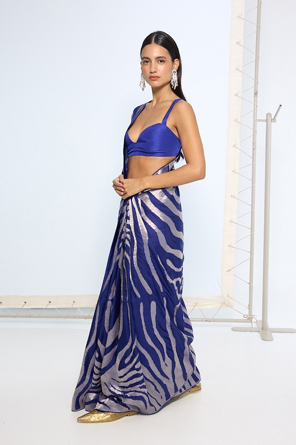 Handwoven Dark Blue Silk Saree