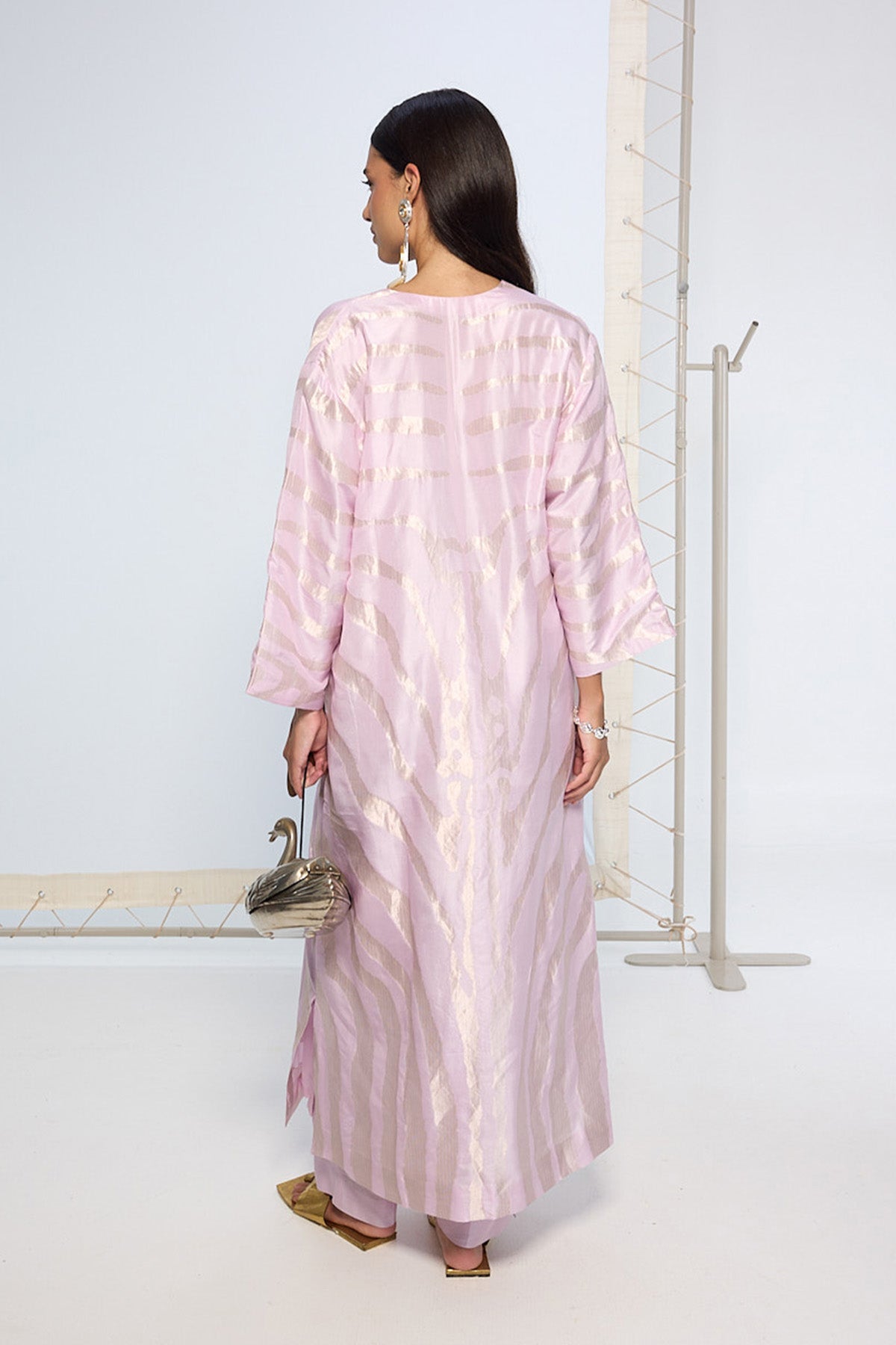 Handwoven Lavender Silk Kurta Set