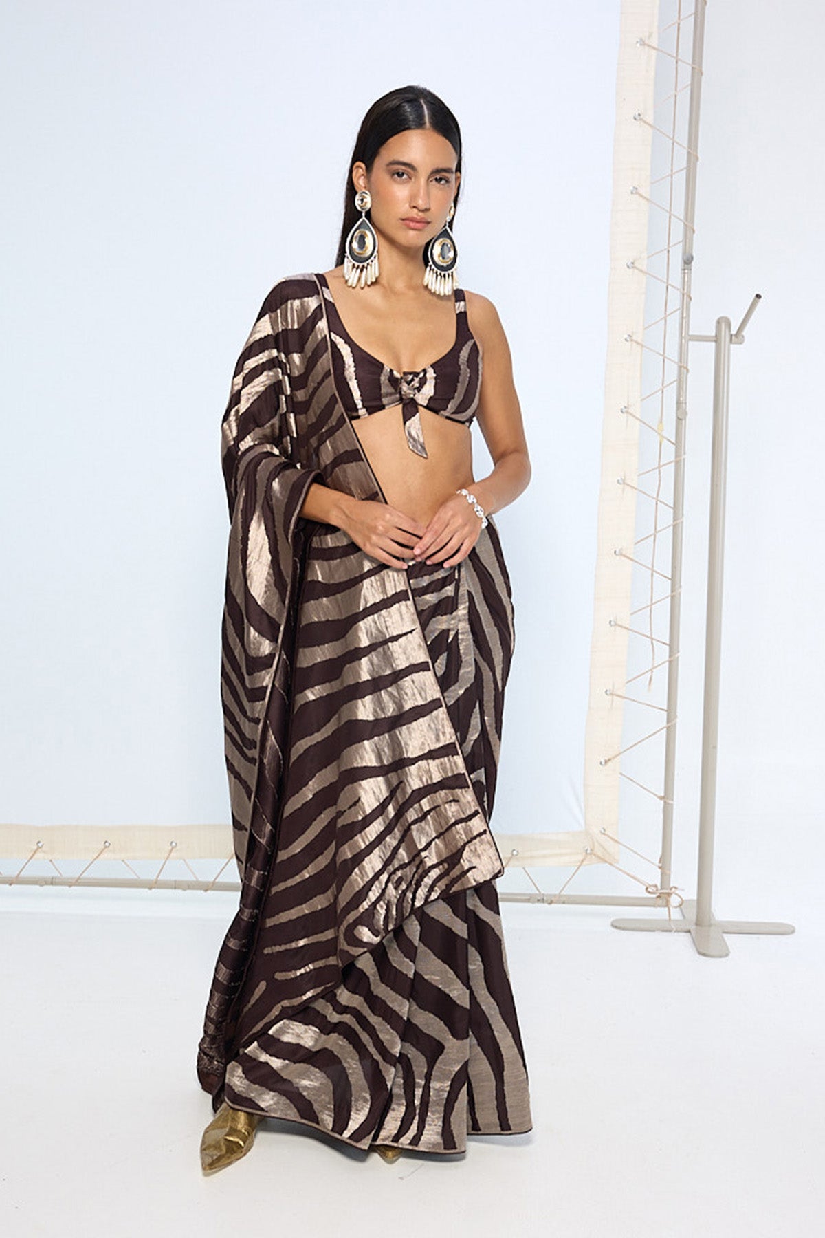 Handwoven Chocolate Brown Silk Saree