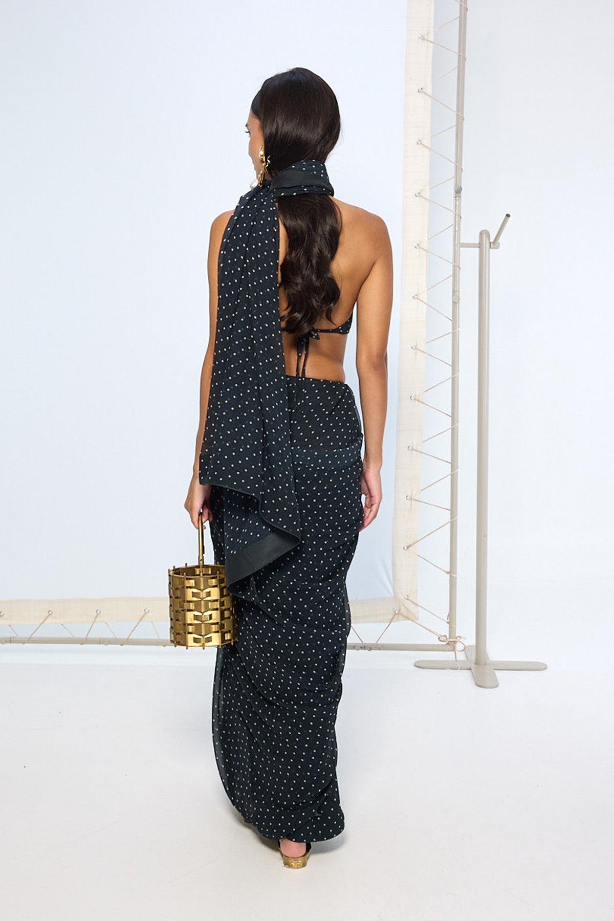 Noir Polka Dotted Saree