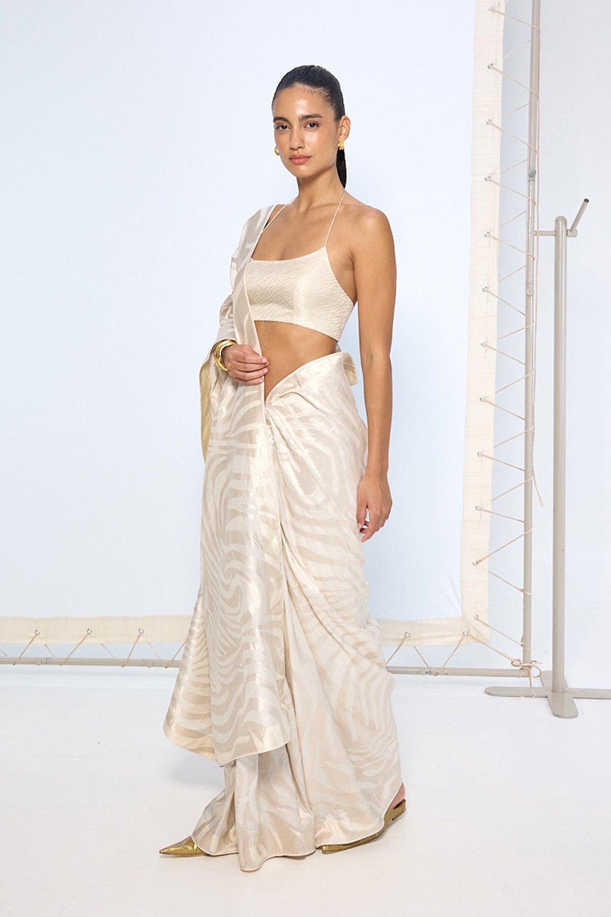 Handwoven Ivory Silk Saree