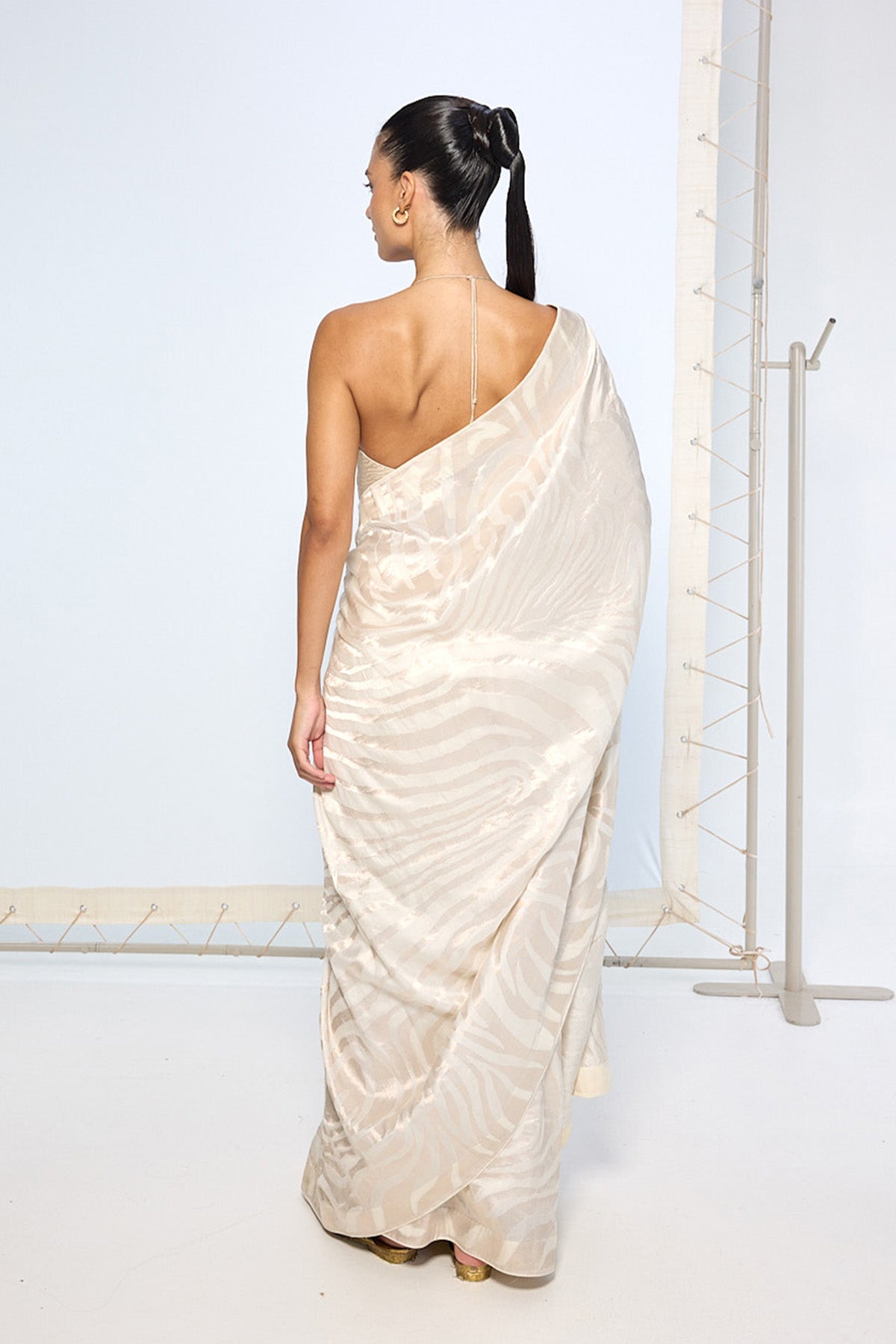 Handwoven Ivory Silk Saree