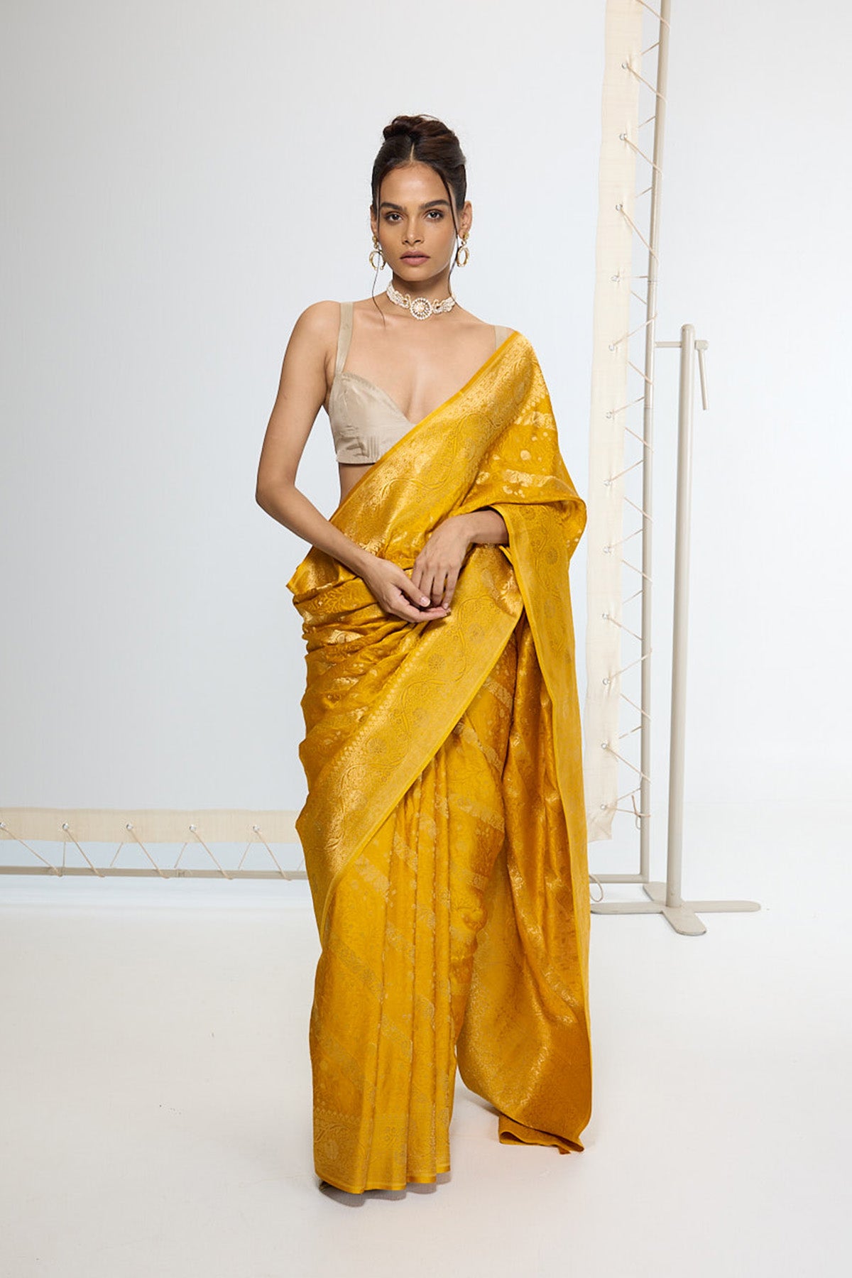 Handwoven Saffron Yellow Saree