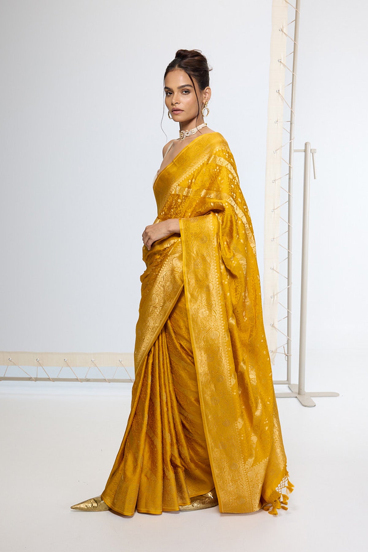 Handwoven Saffron Yellow Saree