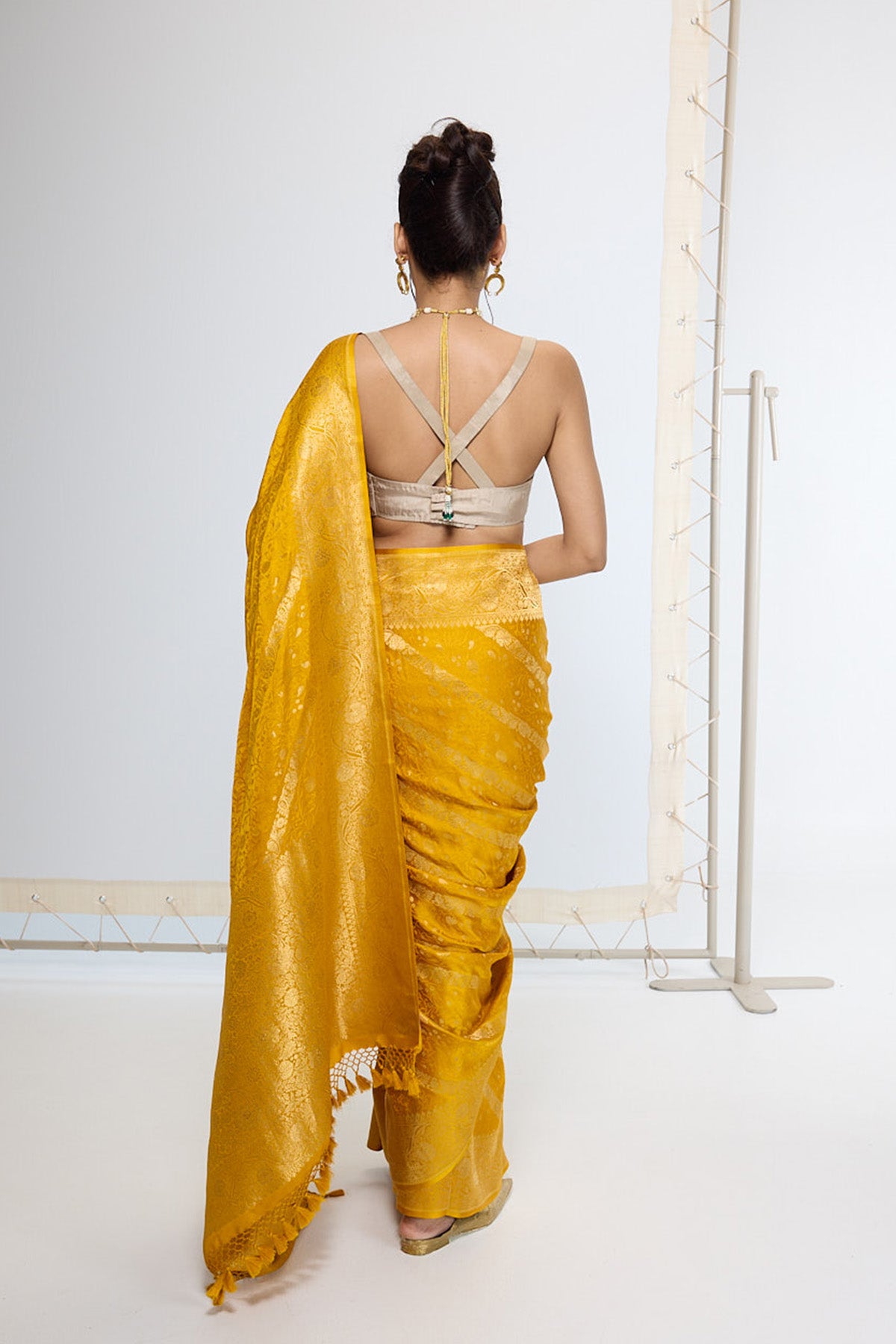 Handwoven Saffron Yellow Saree