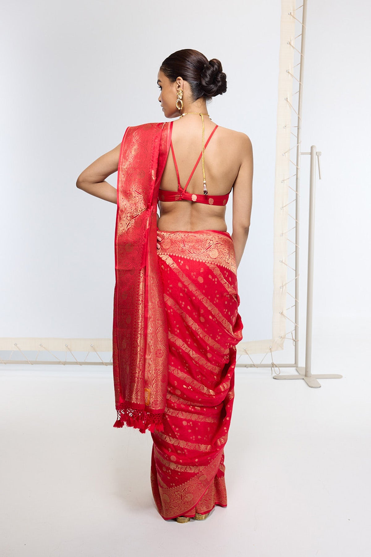 Handwoven Crimson Red Saree