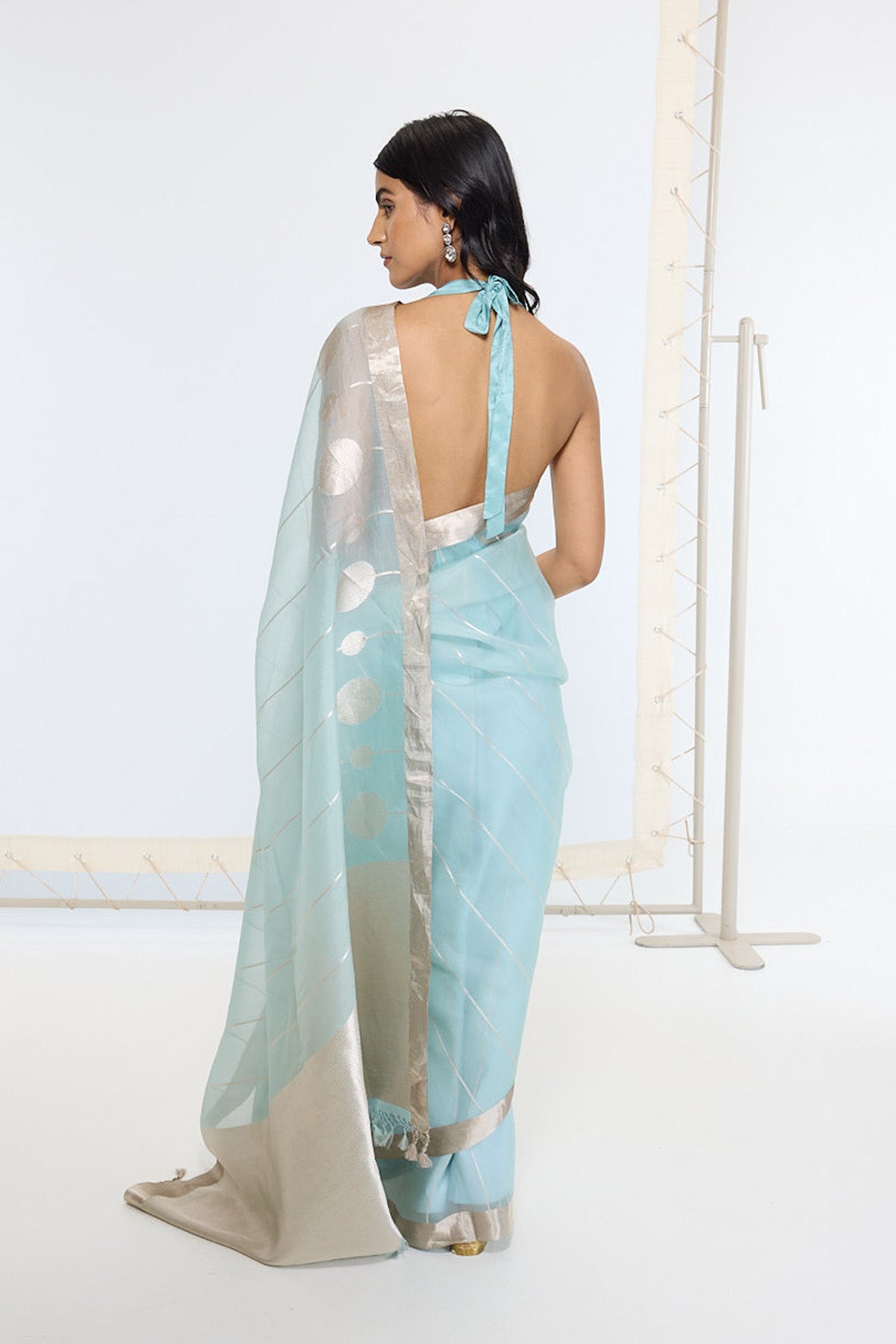 Handwoven Powder Blue Saree