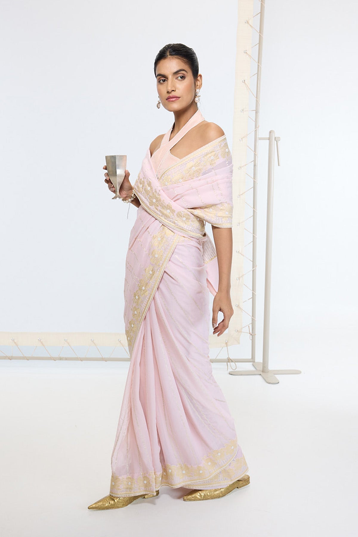 Handwoven Dusty Peach Saree