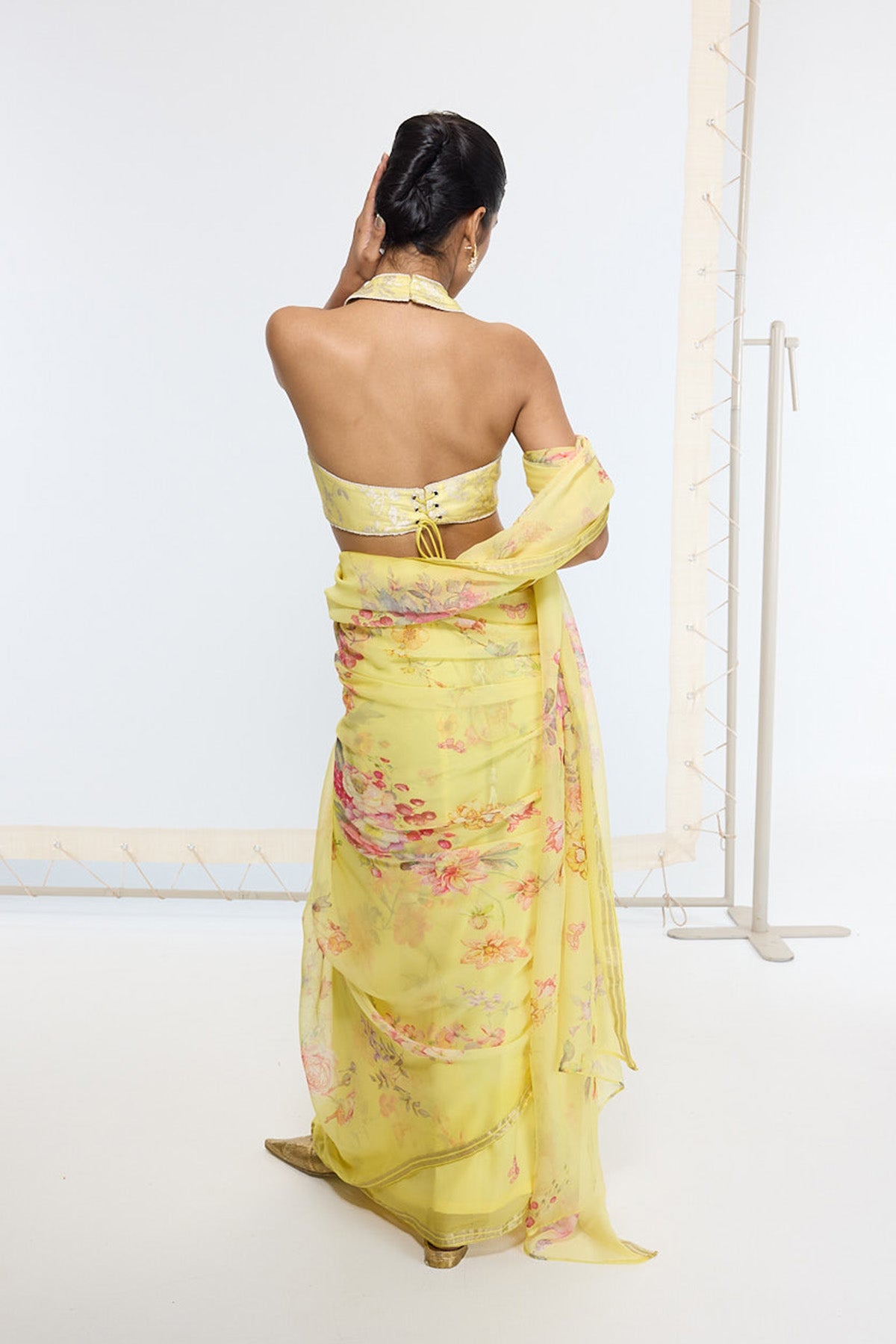 Handwoven Butter Yellow Printed Saree
