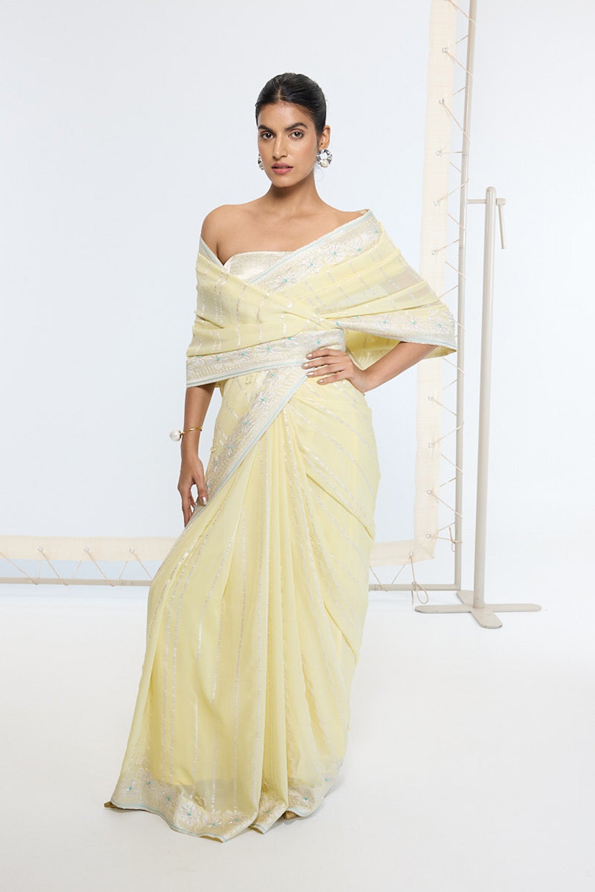 Handwoven Lemon Yellow Saree - TESTING