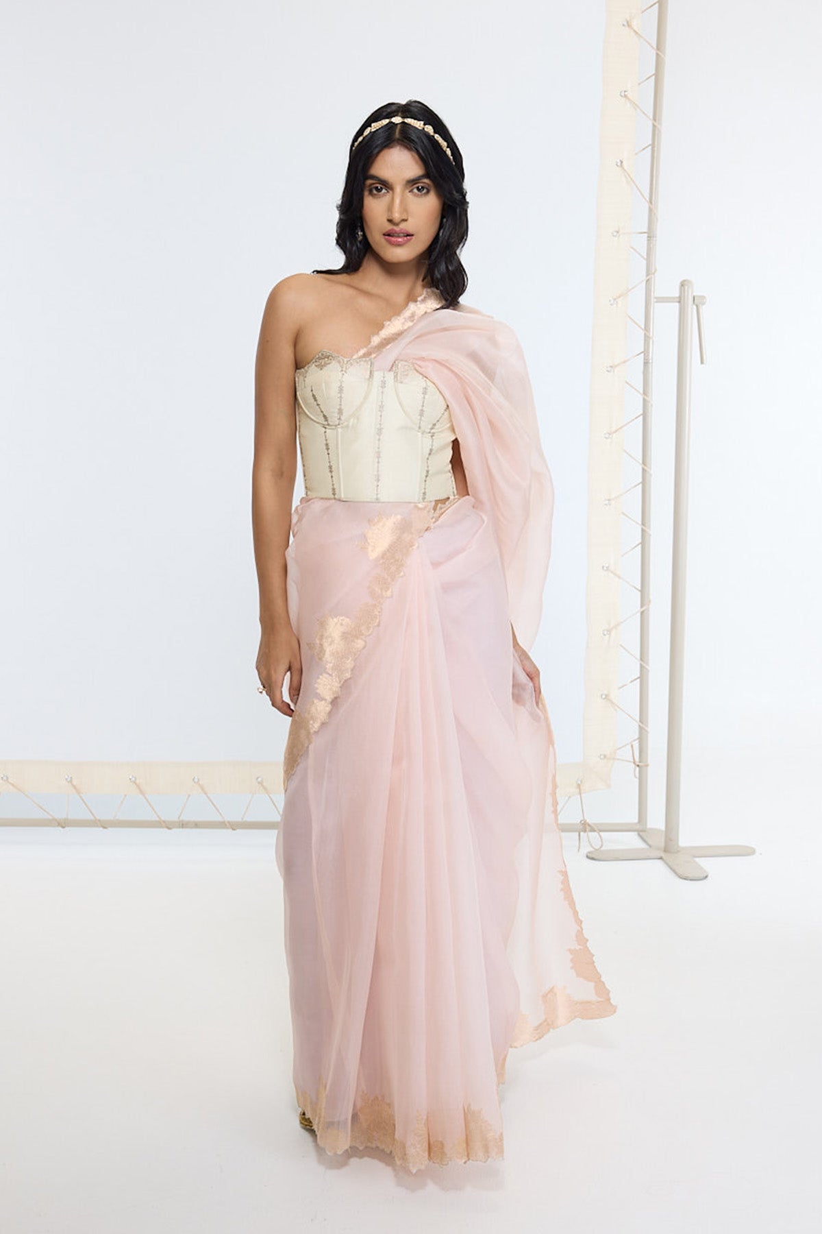 Handwoven Creamy Peach Saree