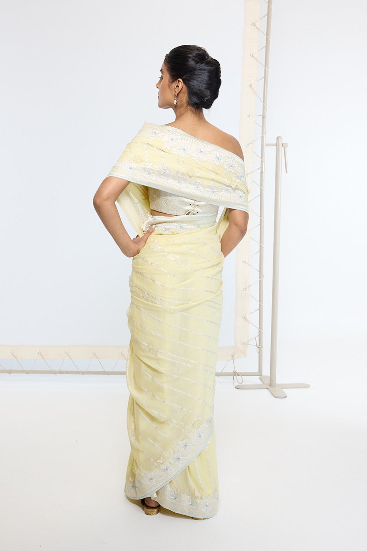 Handwoven Lemon Yellow Saree - TESTING