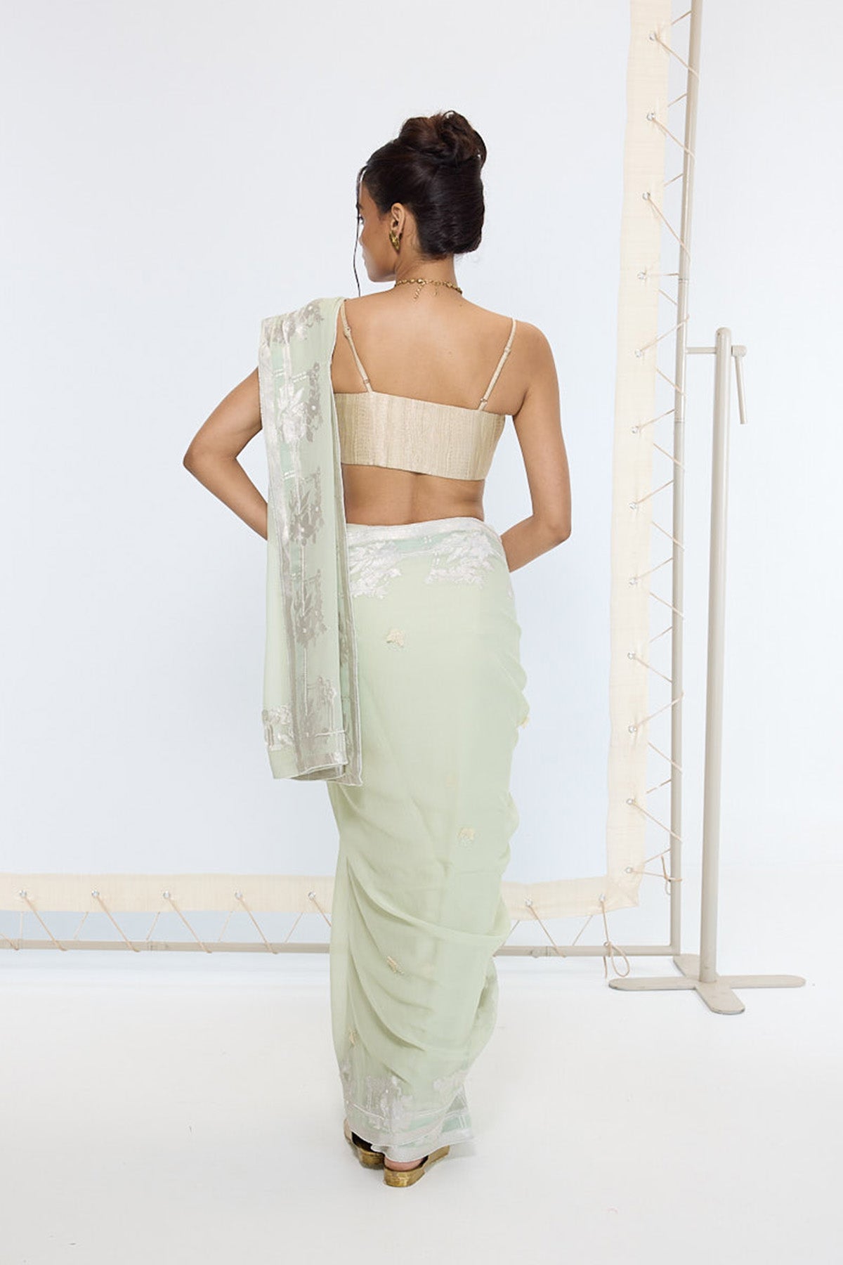Handwoven Pastel Green Saree